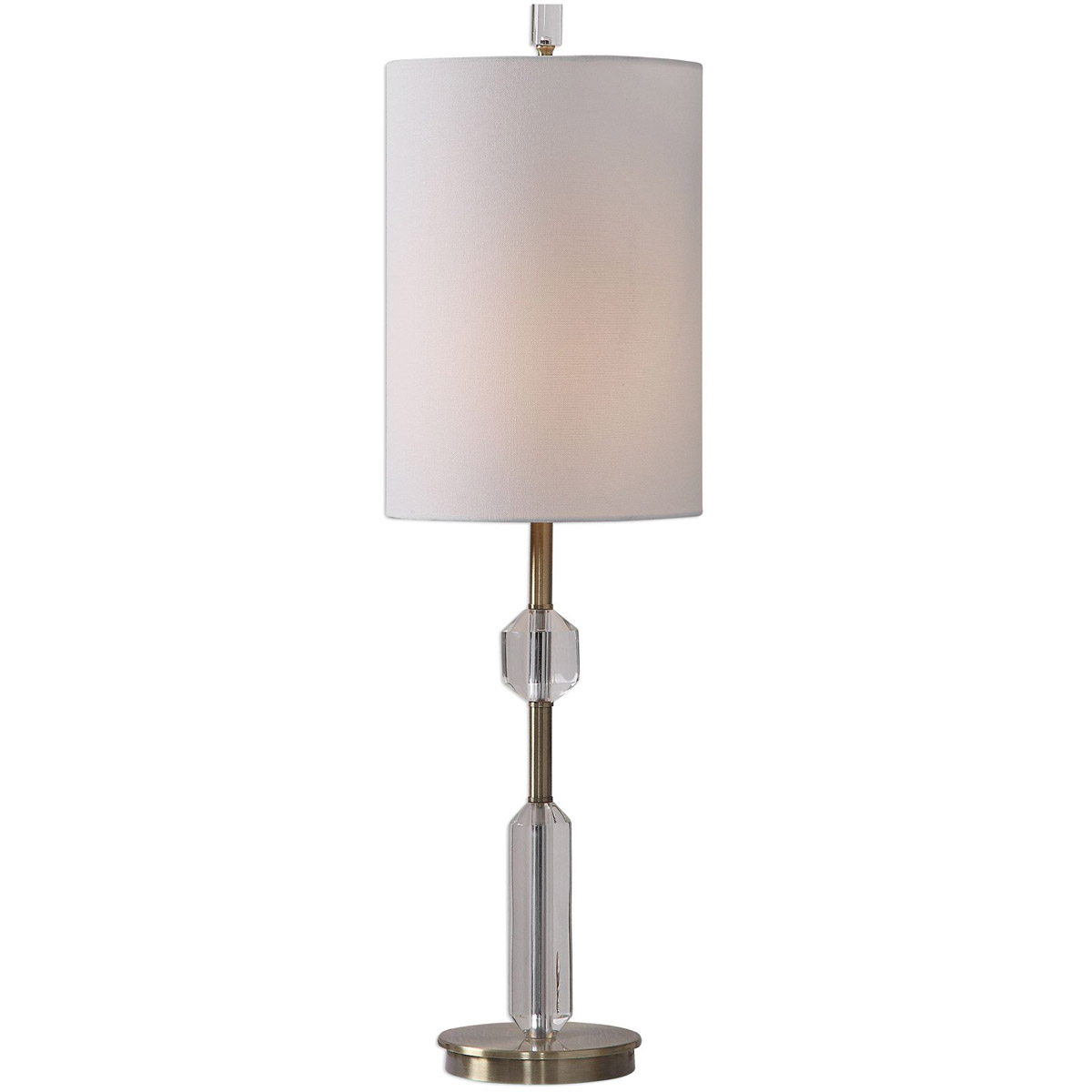 Margo 33 inch 100 watt Antique Brass and Crystal Buffet Lamp Portable Light