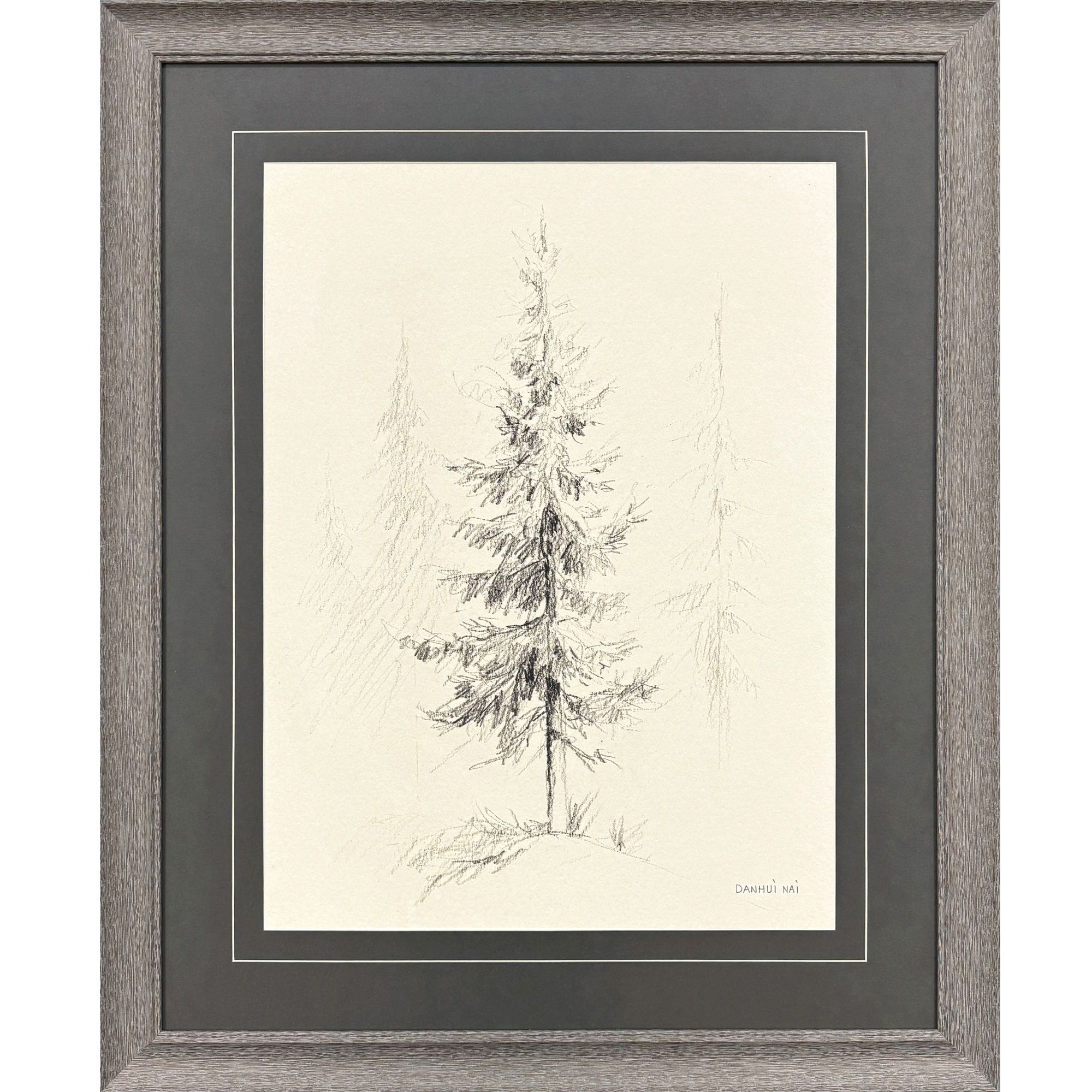 Elegant Pine Black and Beige and Gray Framed Art, Propac