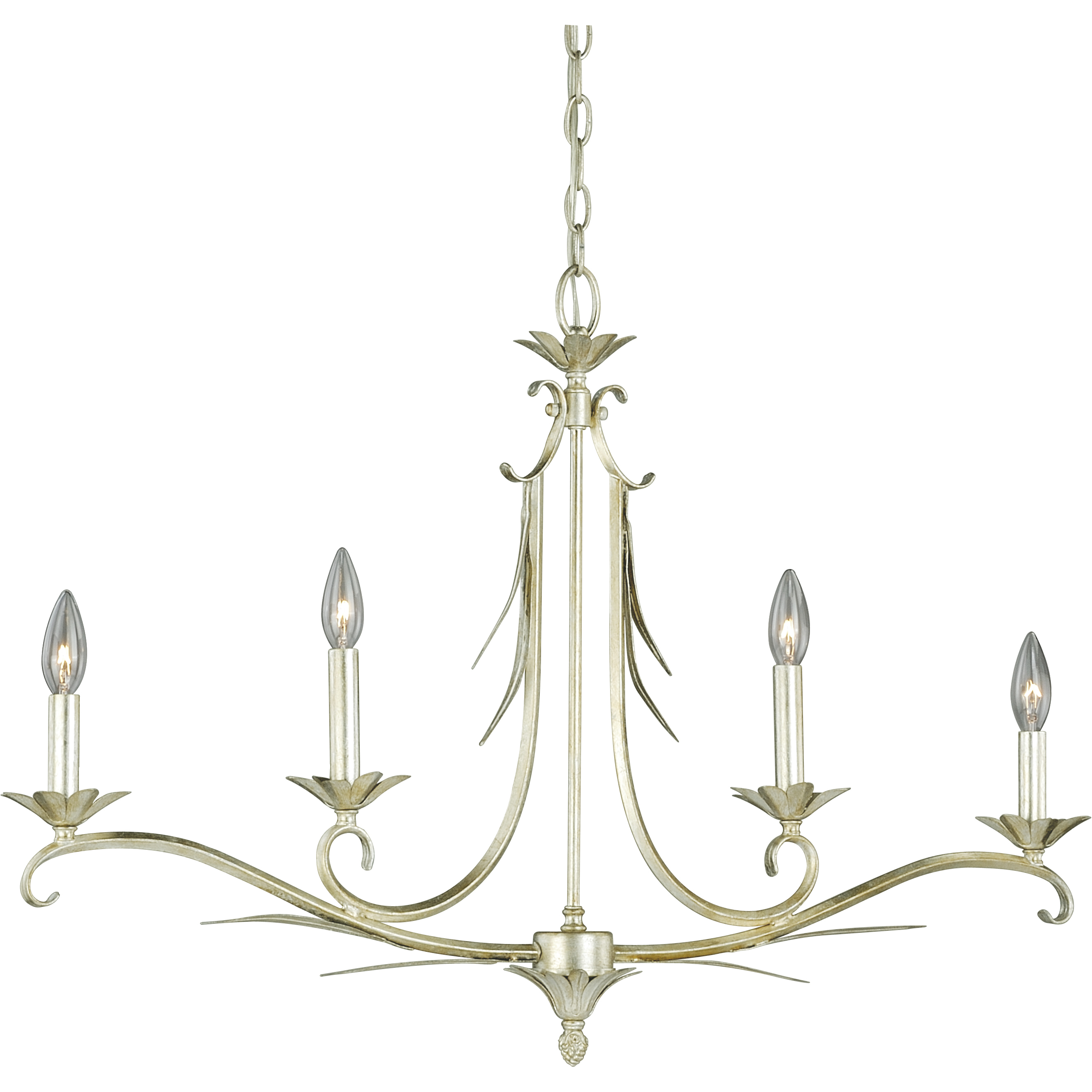 Austen LED 33.5 inch Silver Leaf Linear Chandelier Ceiling Light