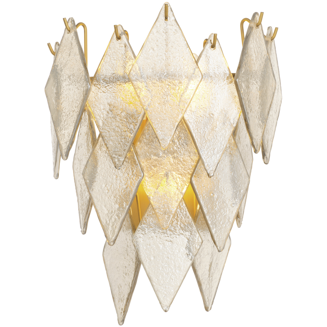 Rhombus 3 Light 10.63 inch Antique Brass and Handmade Glass Wall Lamp Wall Light
