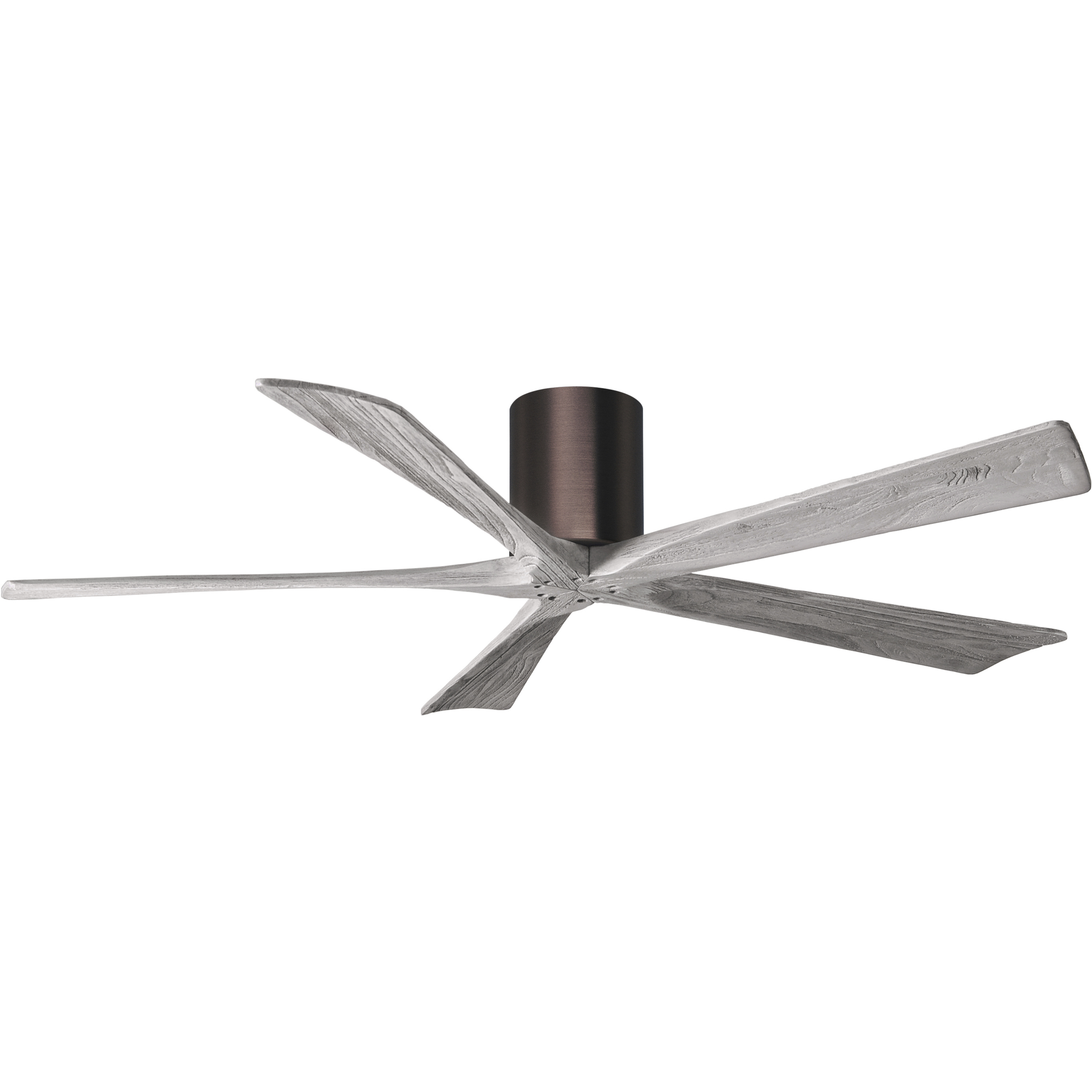 Atlas Irene-5H 60 inch Brushed Bronze with Barn Wood Tone Blades Flush Mount Paddle Fan