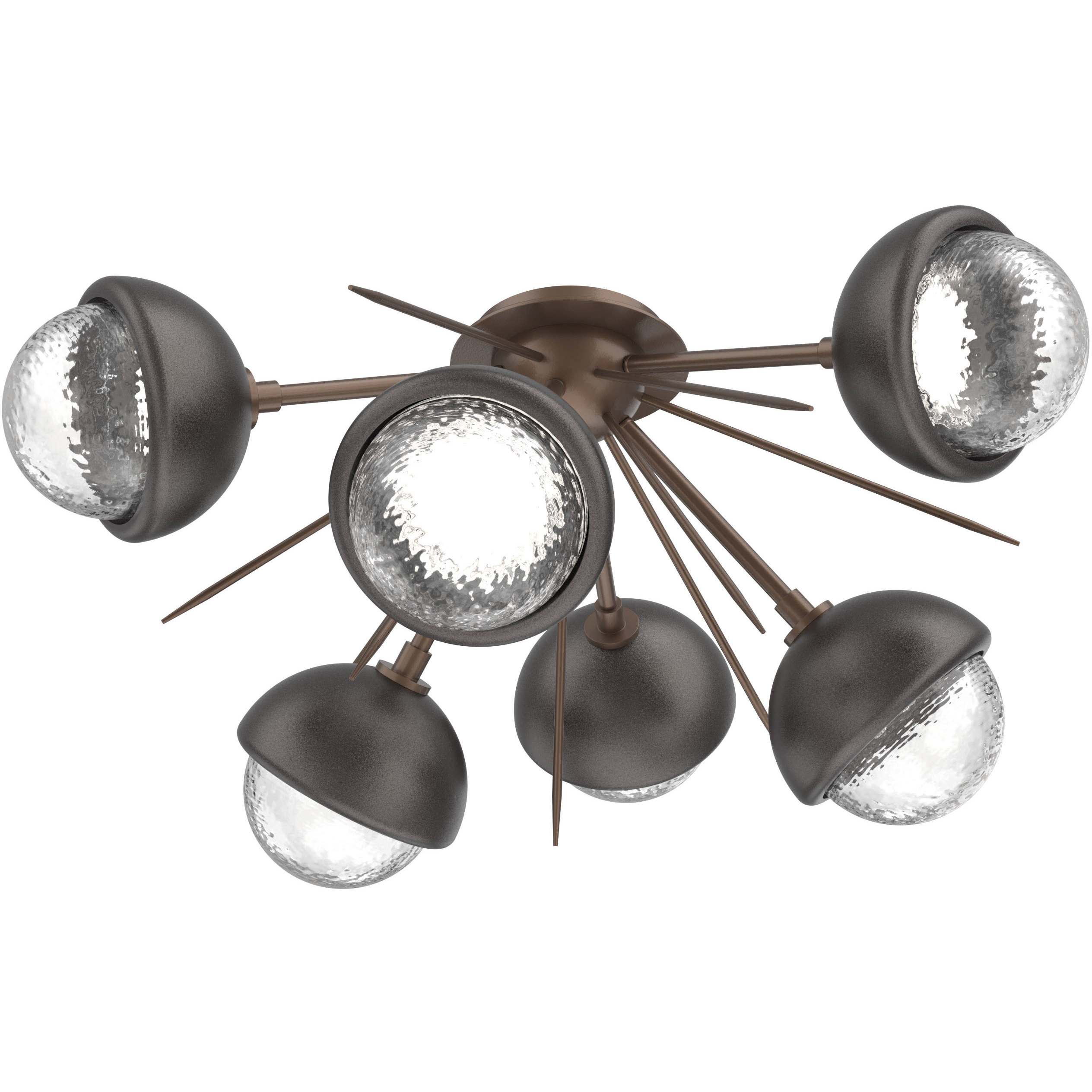 Cabochon LED 27.8 inch Burnished Bronze with Graphite Flush Mount Ceiling Light in Clear, 2700K LED, Startburst