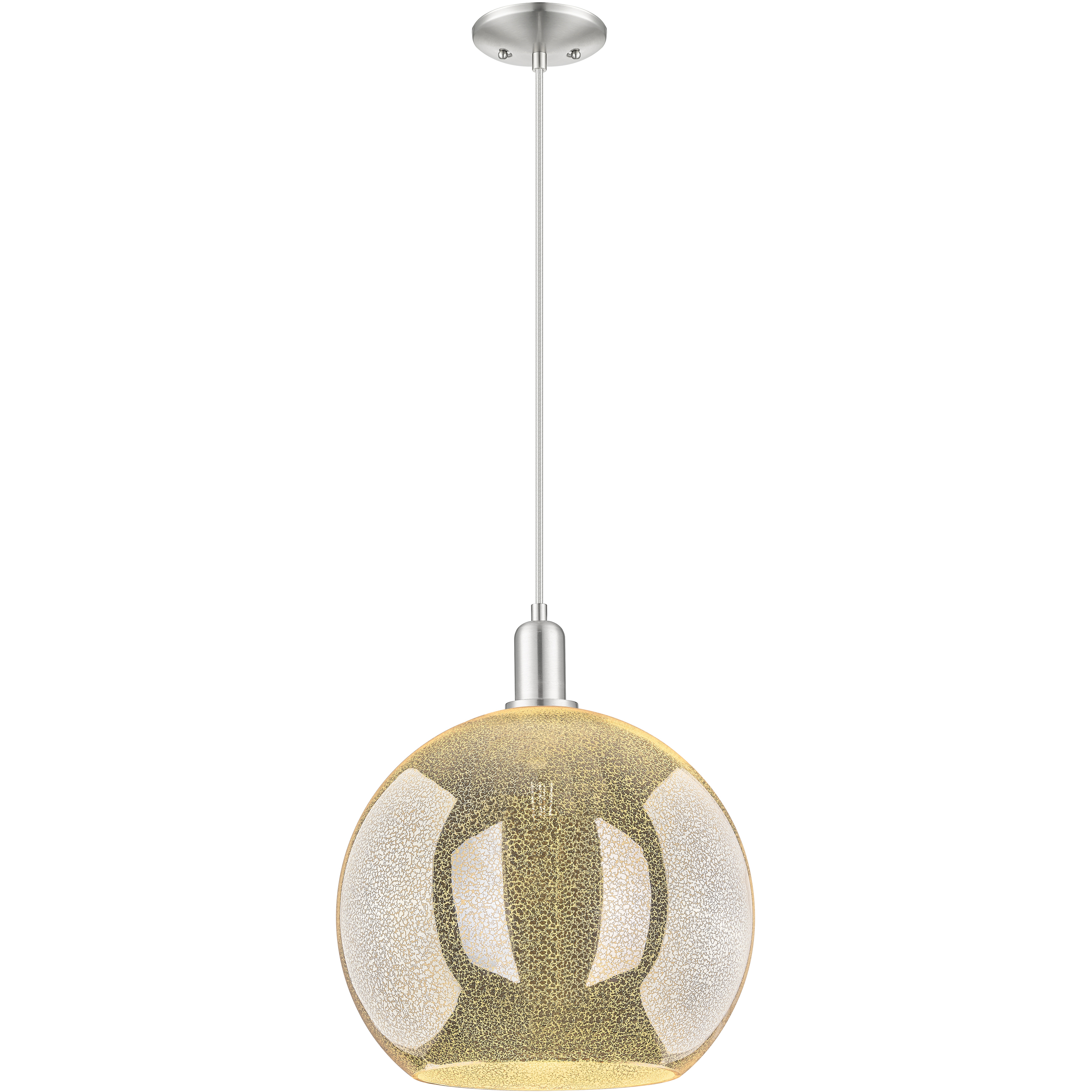 Arcadia Athens 1 Light 13.75 inch Brushed Satin Nickel Mini Pendant Ceiling Light in Mercury