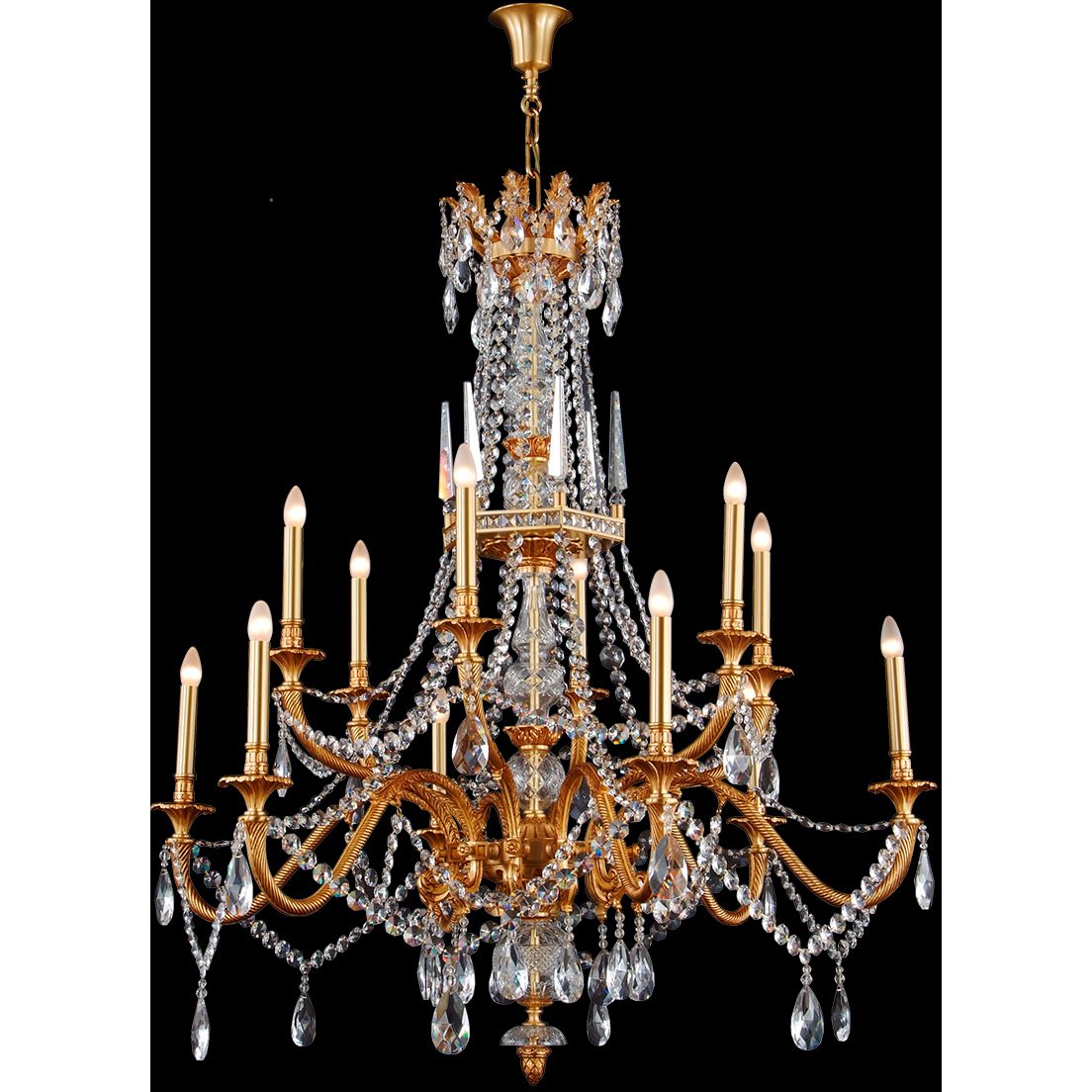 Mariner Luxury LED 51.18 inch French Gold Chandelier Ceiling Light