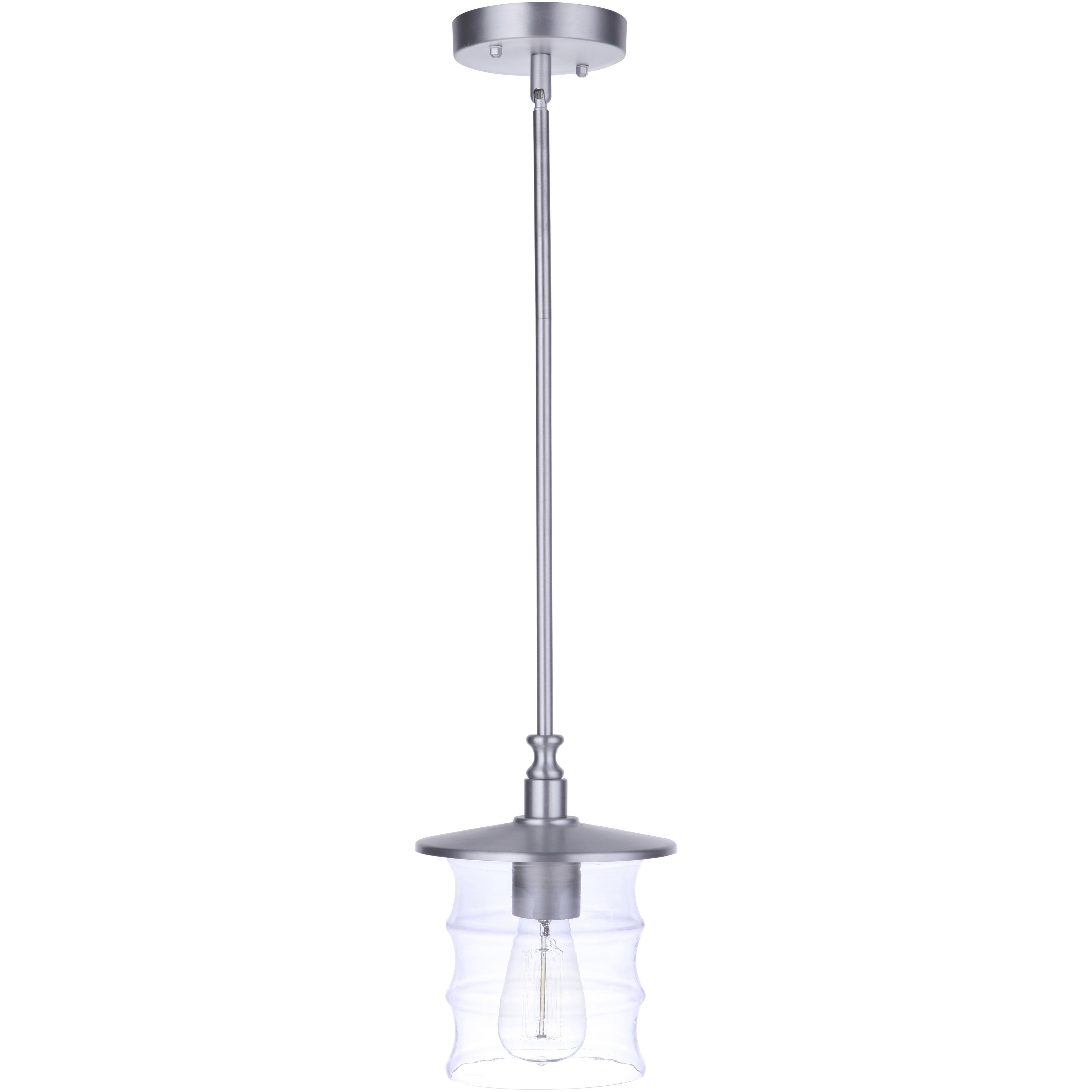 Canon 1 Light 7.5 inch Satin Aluminum Outdoor Pendant