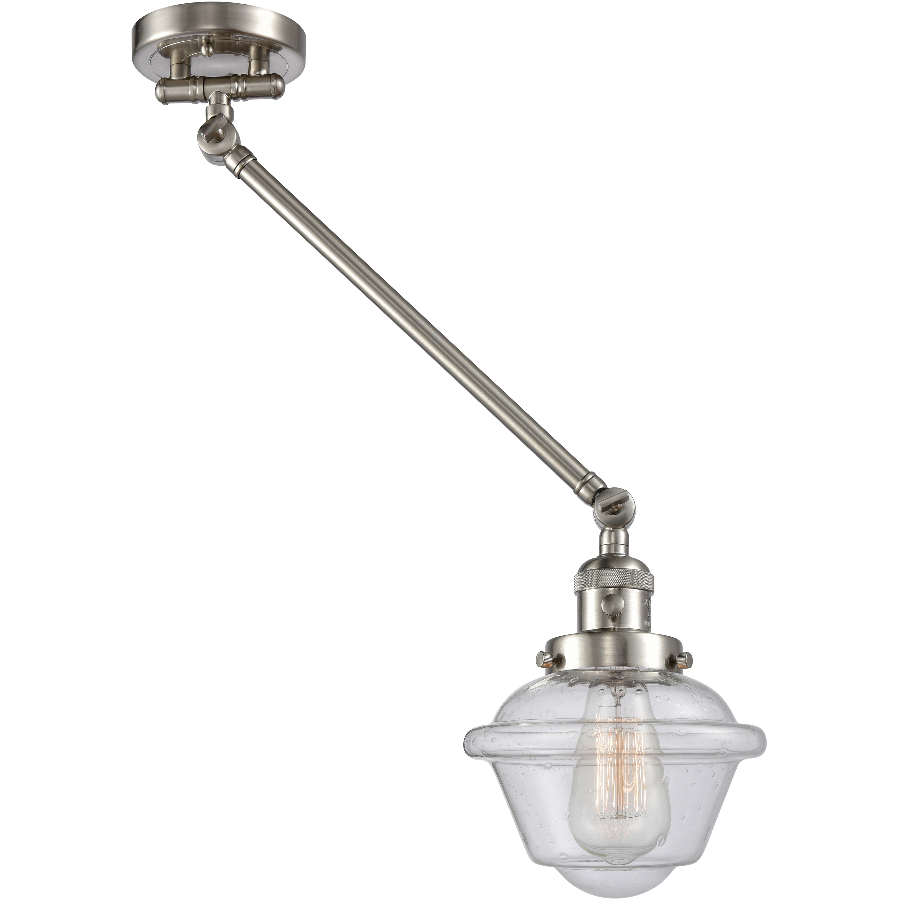 Small Oxford 30 inch 60.00 watt Satin Nickel Swing Arm Wall Light, Franklin Restoration