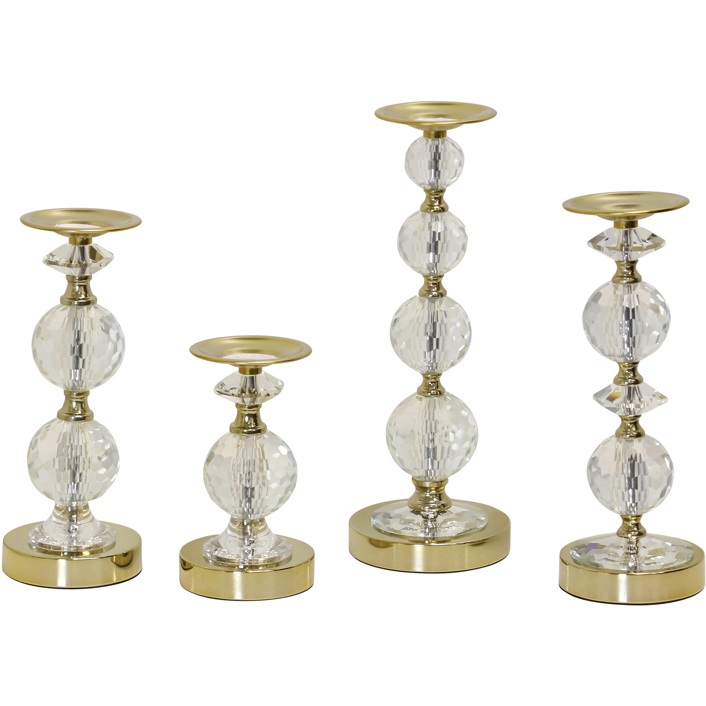 Aren Candle Holder in Polished Gold and Clear