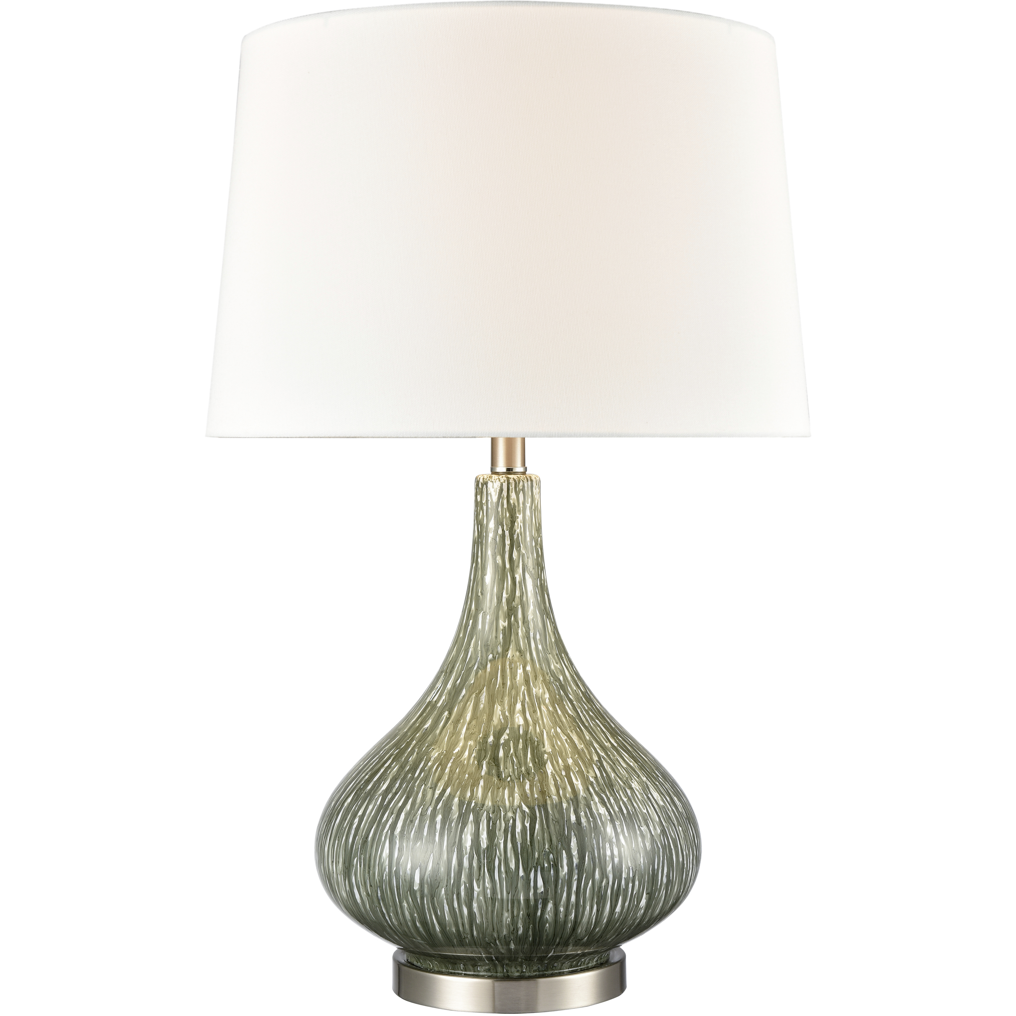 Northcott 28 inch 150 watt Green with Brushed Steel Table Lamp Portable Light
