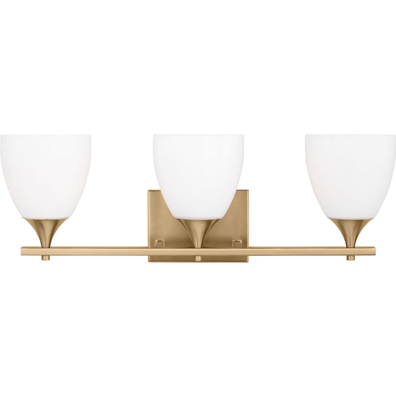 Drew & Jonathan Toffino 3 Light 26 inch Satin Brass Wall Bath Fixture Wall Light in Milk Glass
