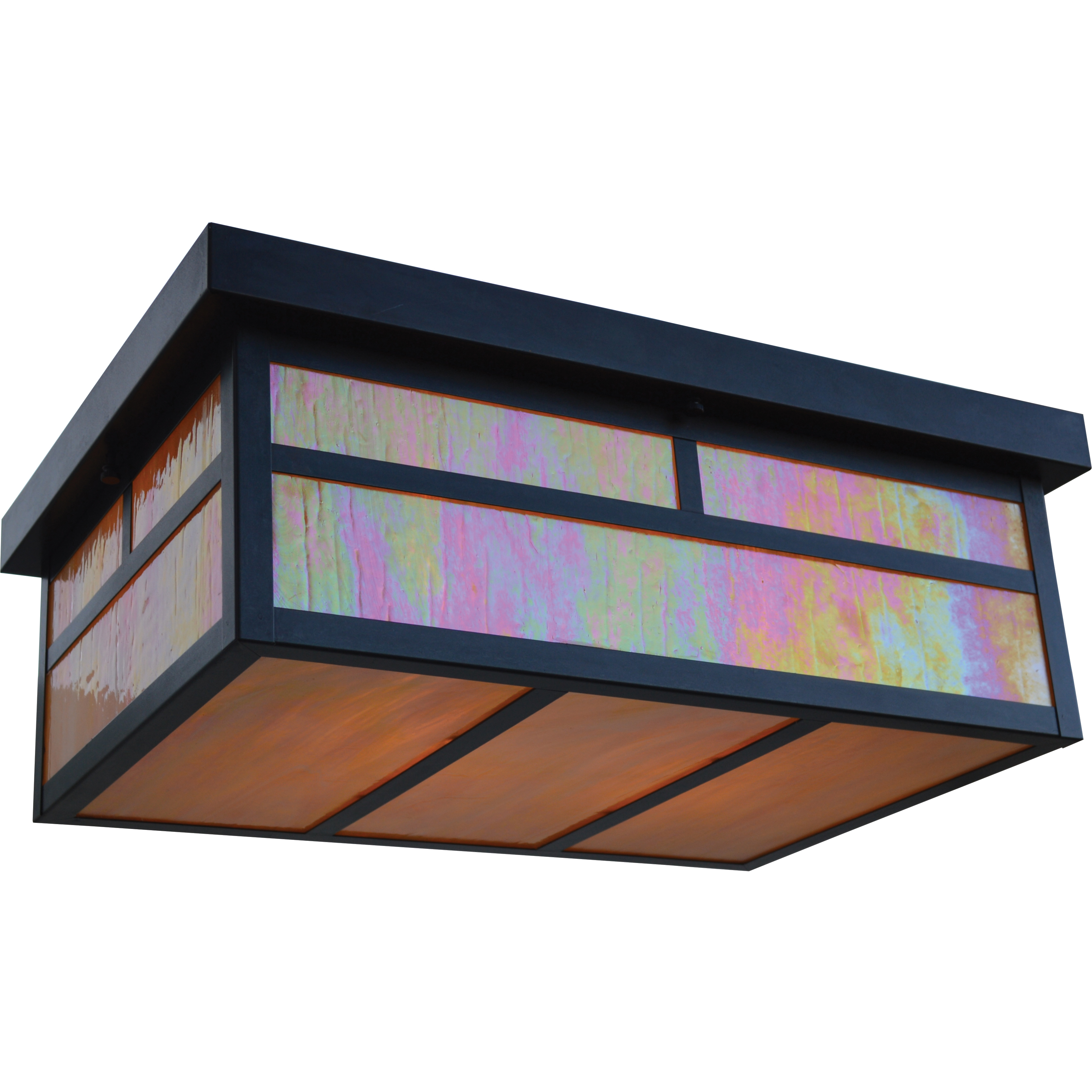 Mission 2 Light 12 inch Verdigris Patina Flush Mount Ceiling Light in White Opalescent, T-Bar Overlay
