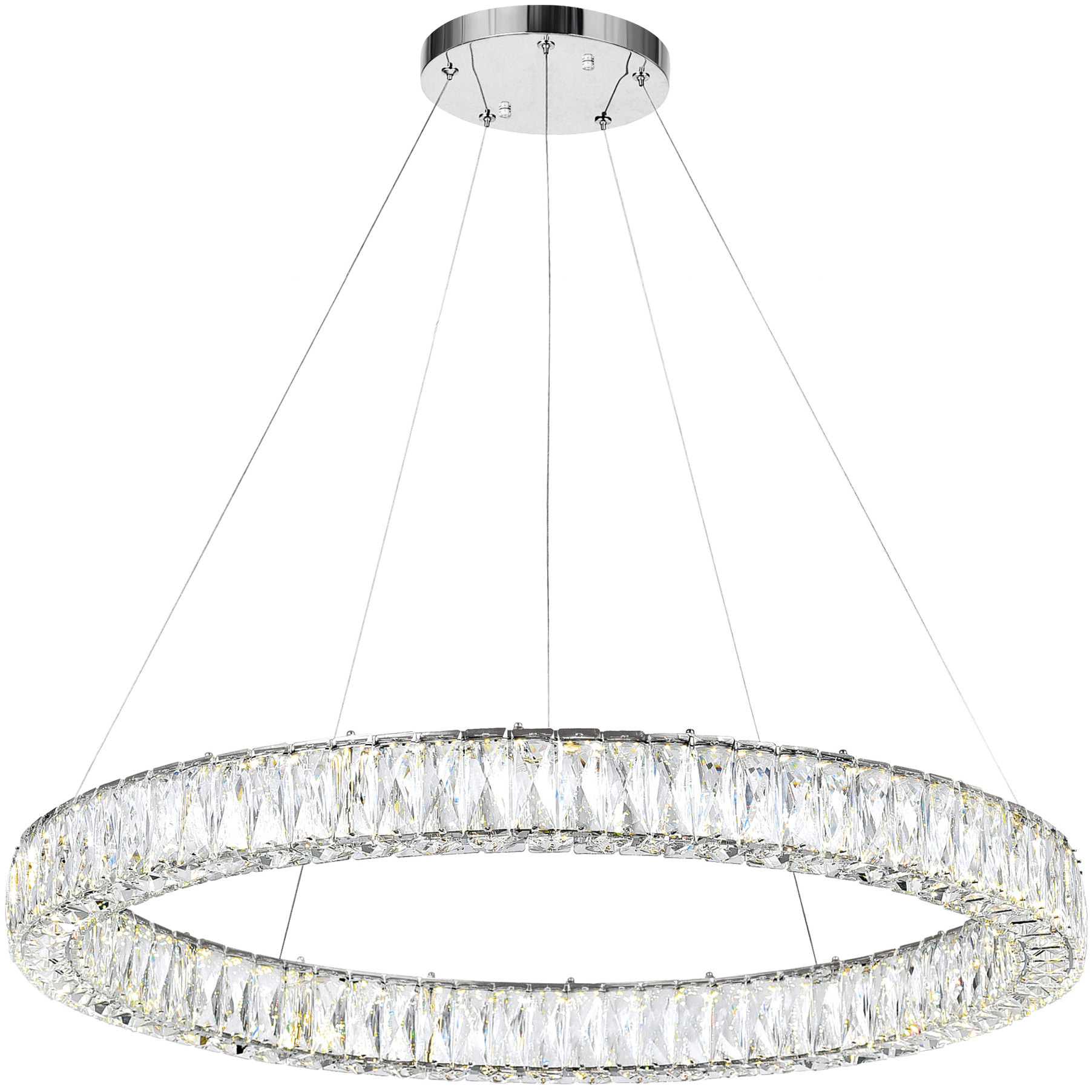 Madeline LED 32 inch Chrome Down Chandelier Ceiling Light