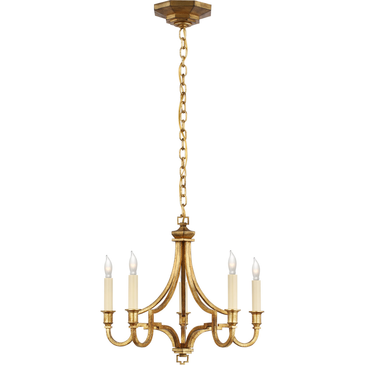 Chapman & Myers Mykonos LED 15.5 inch Gilded Iron Chandelier Ceiling Light, Small