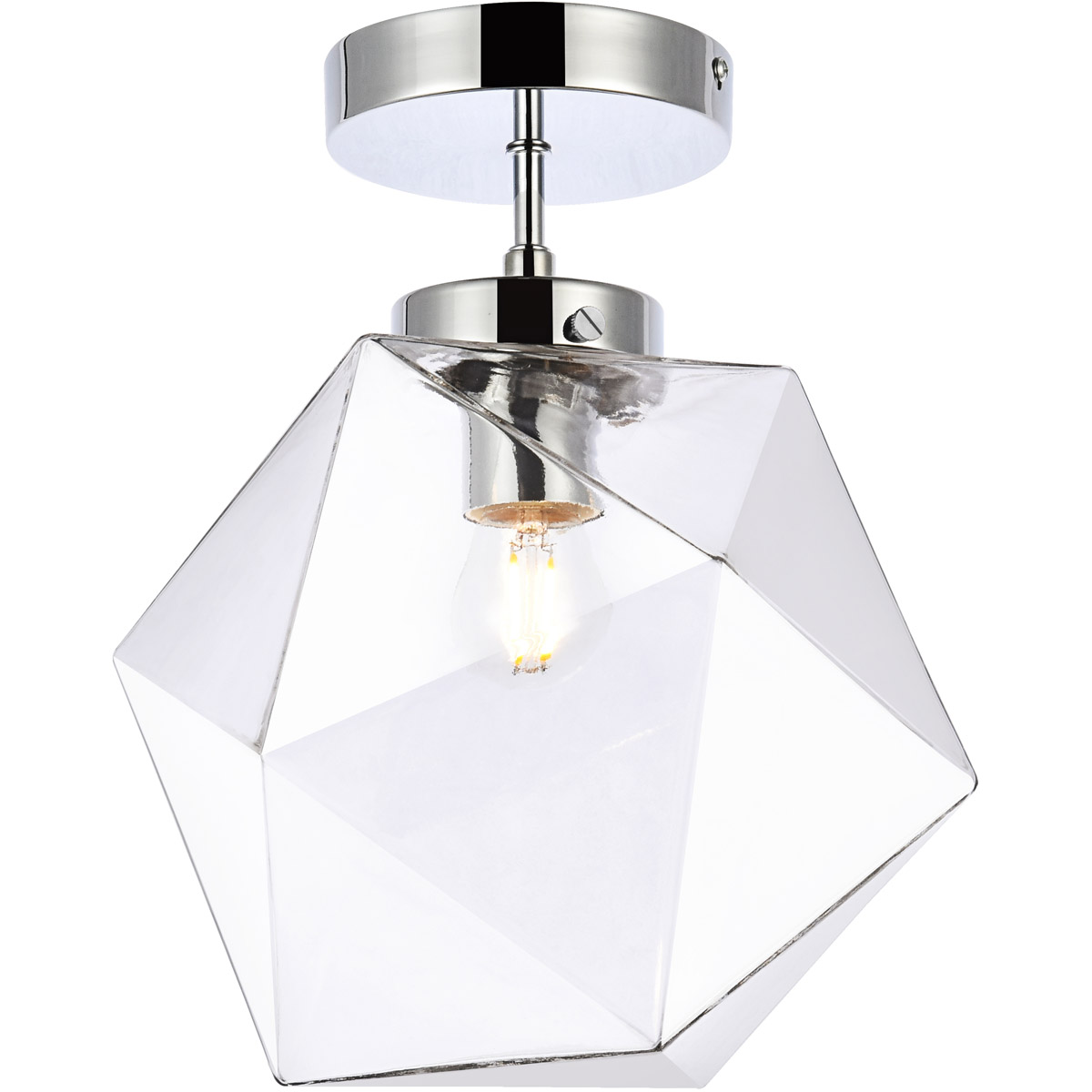 Lawrence 1 Light 9.8 inch Chrome Flush Mount Ceiling Light