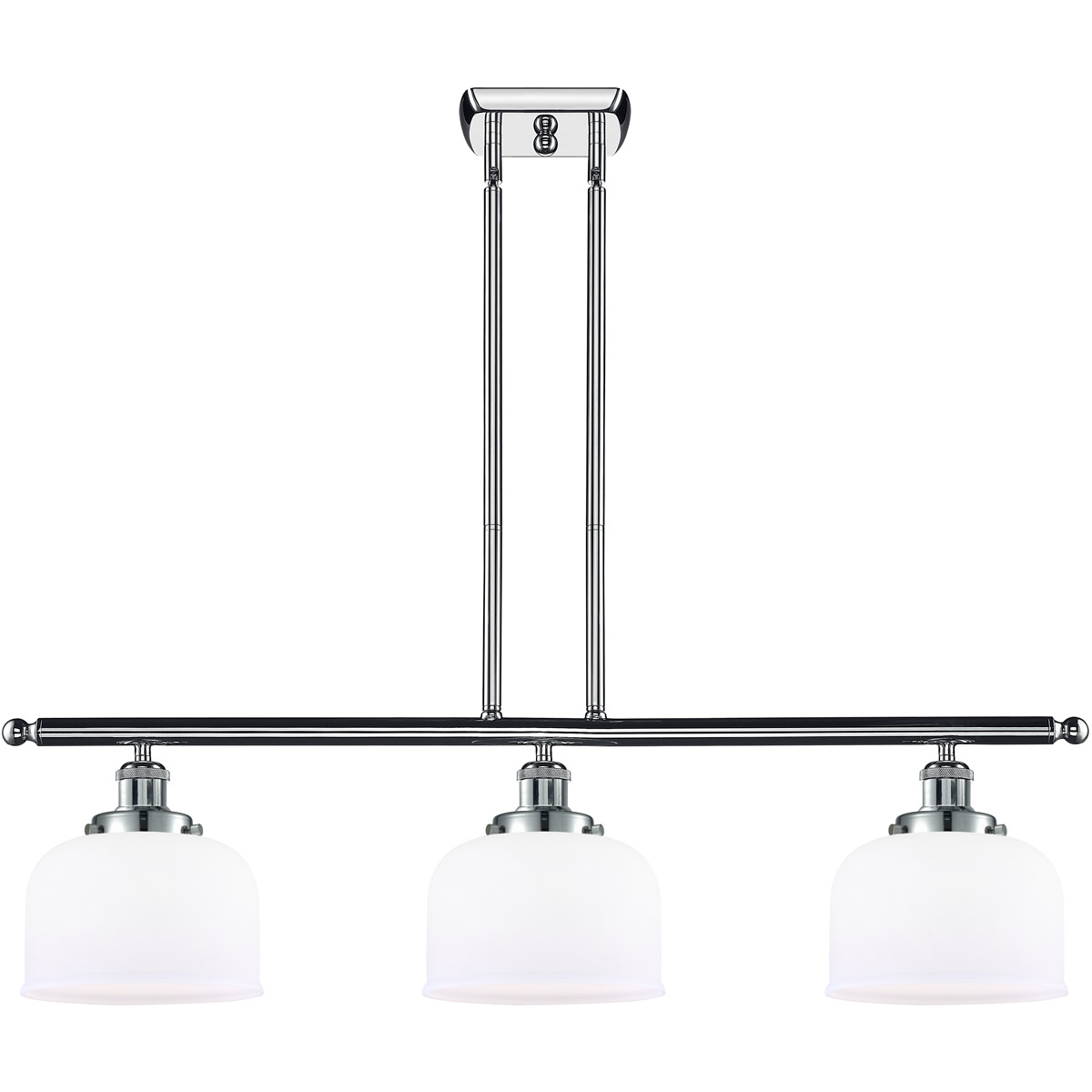 Ballston Large Bell LED 36 inch Polished Chrome Island Light Ceiling Light in Matte White Glass, Ballston