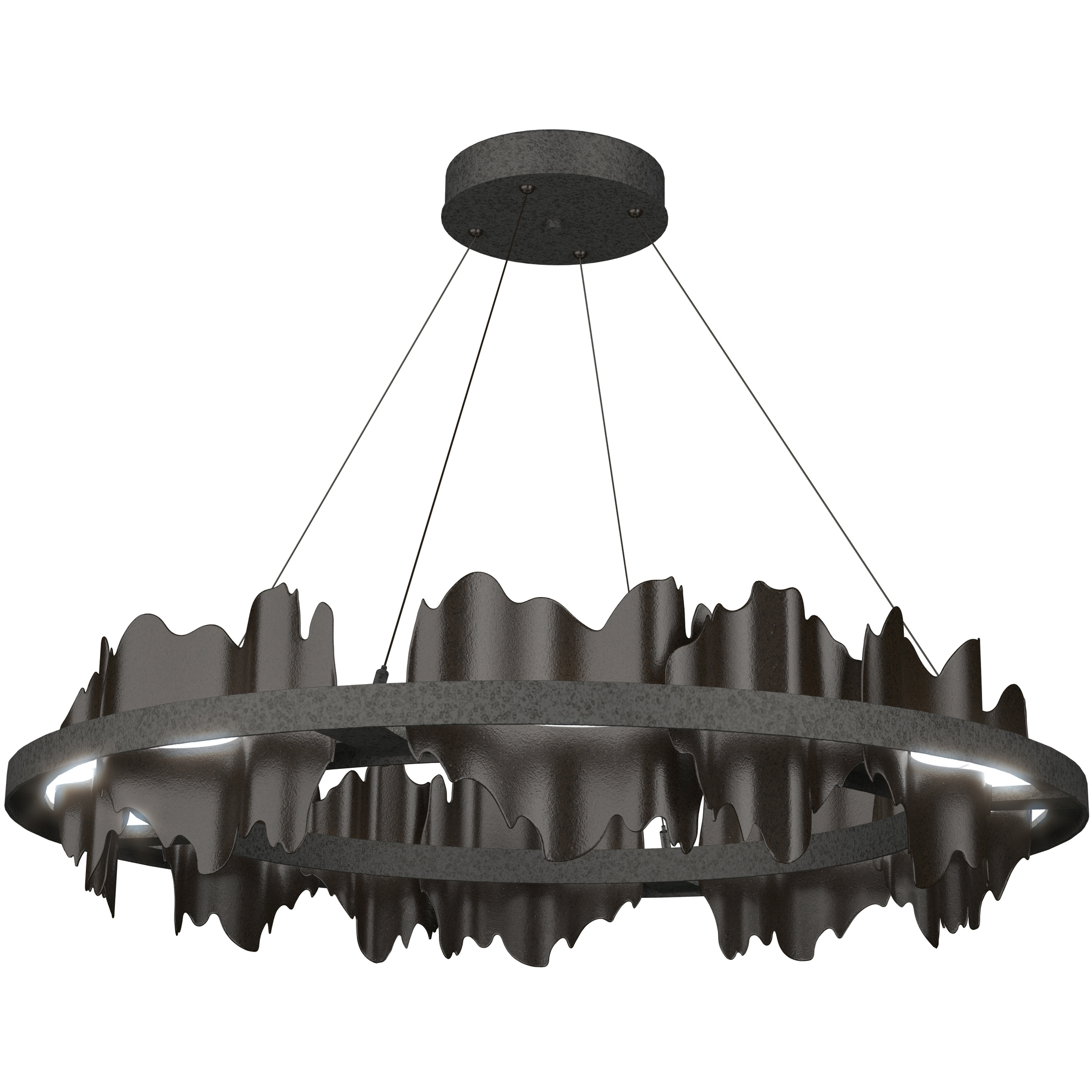Hildene LED 38 inch Natural Iron and Oil Rubbed Bronze Pendant Ceiling Light in Natural Iron/Oil Rubbed Bronze, Circular