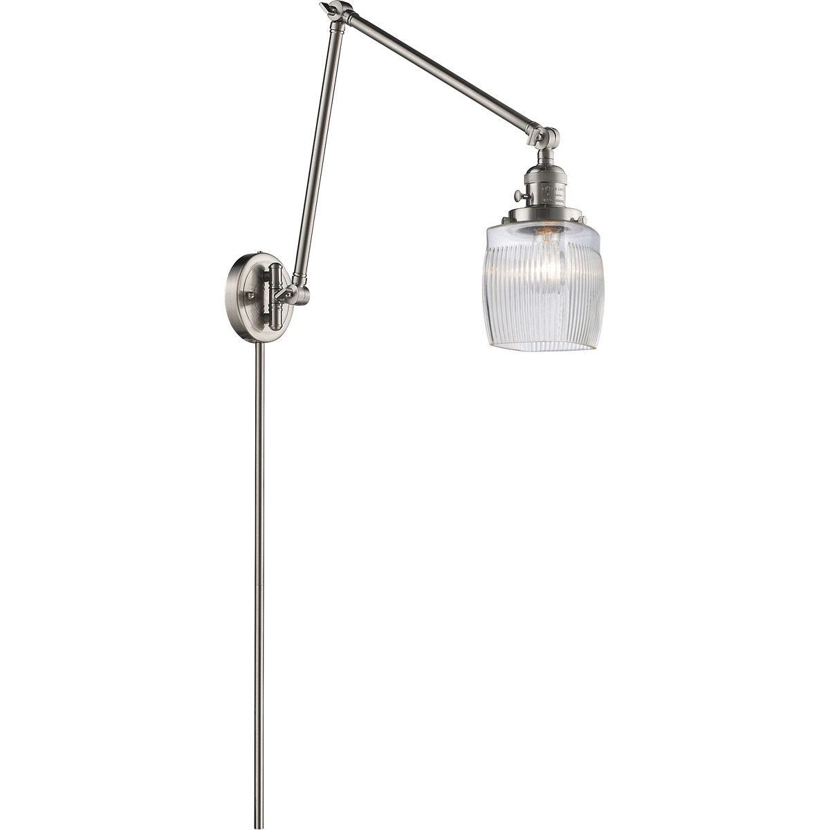 Colton 30 inch 60.00 watt Satin Nickel Swing Arm Wall Light, Franklin Restoration