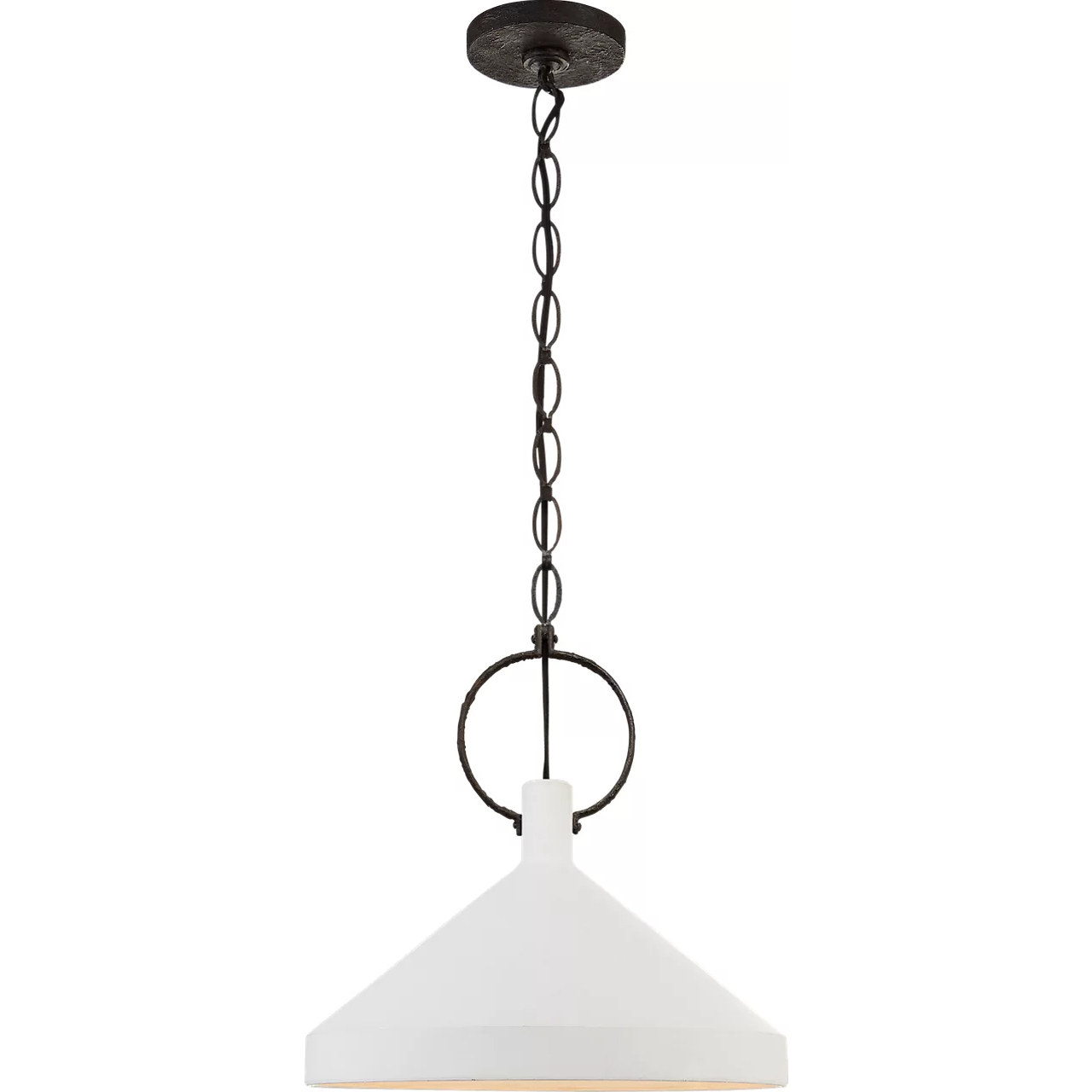 Suzanne Kasler Limoges 1 Light 16.5 inch Natural Rusted Iron Pendant Ceiling Light in Plaster White, Large