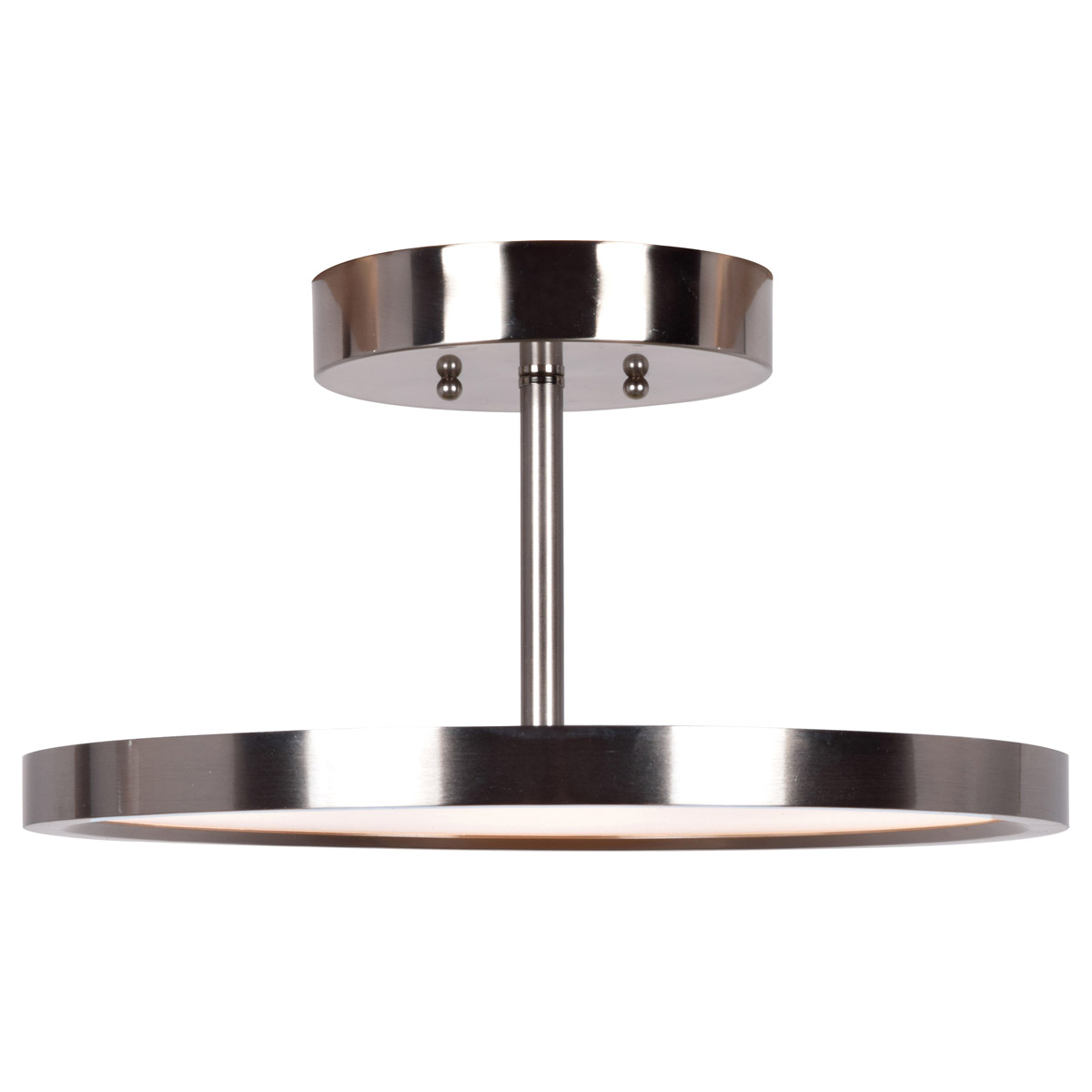 Sphere LED 15 inch Brushed Steel Semi-Flush Ceiling Light