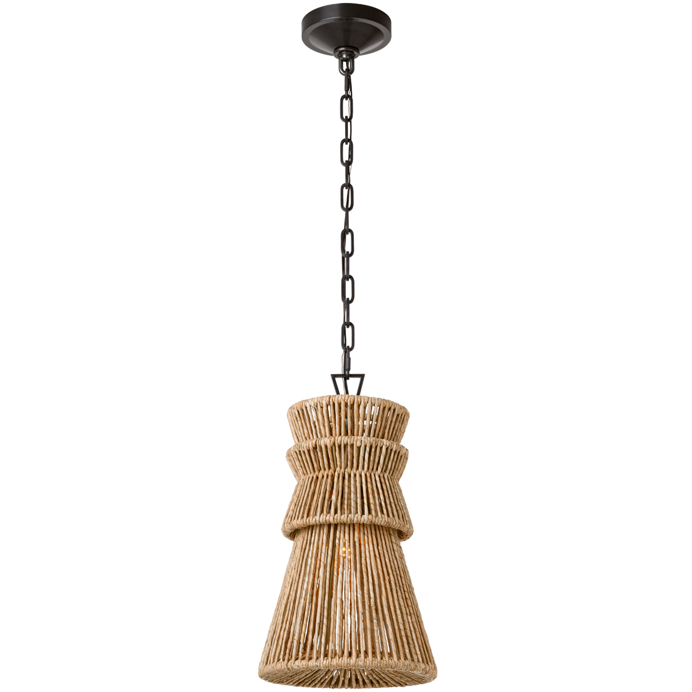 Chapman & Myers Antigua LED 10.5 inch Bronze and Natural Abaca Pendant Ceiling Light