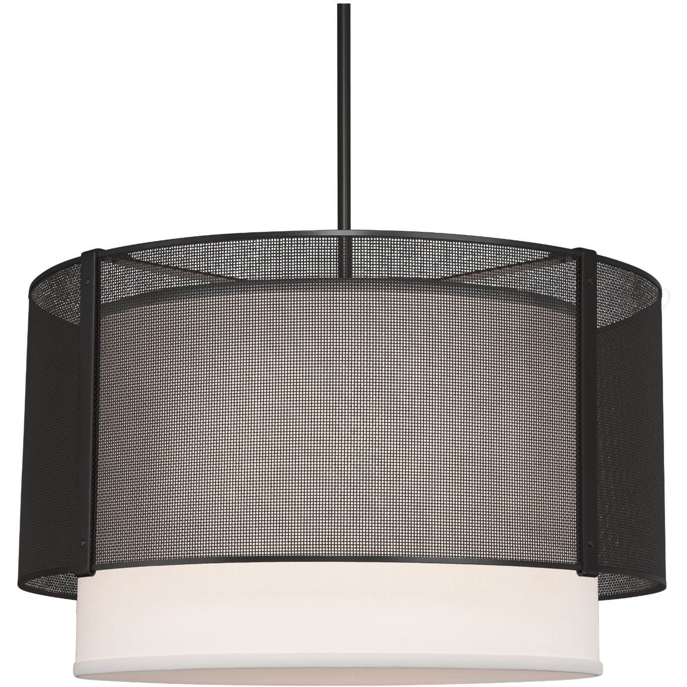 Uptown Mesh 1 Light Flat Bronze Chandelier Ceiling Light, Drum