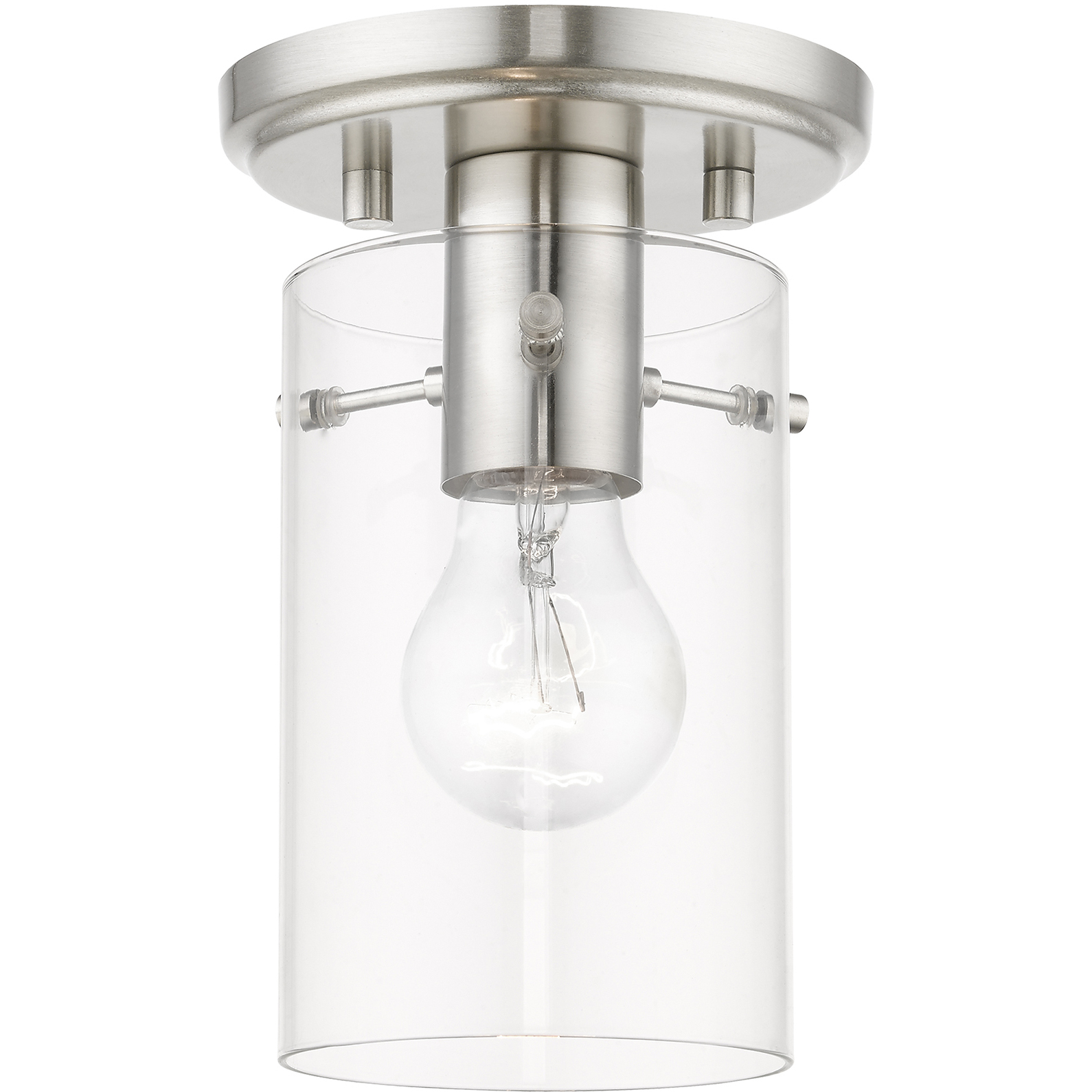 Munich 1 Light 5 inch Brushed Nickel Flush Mount Ceiling Light