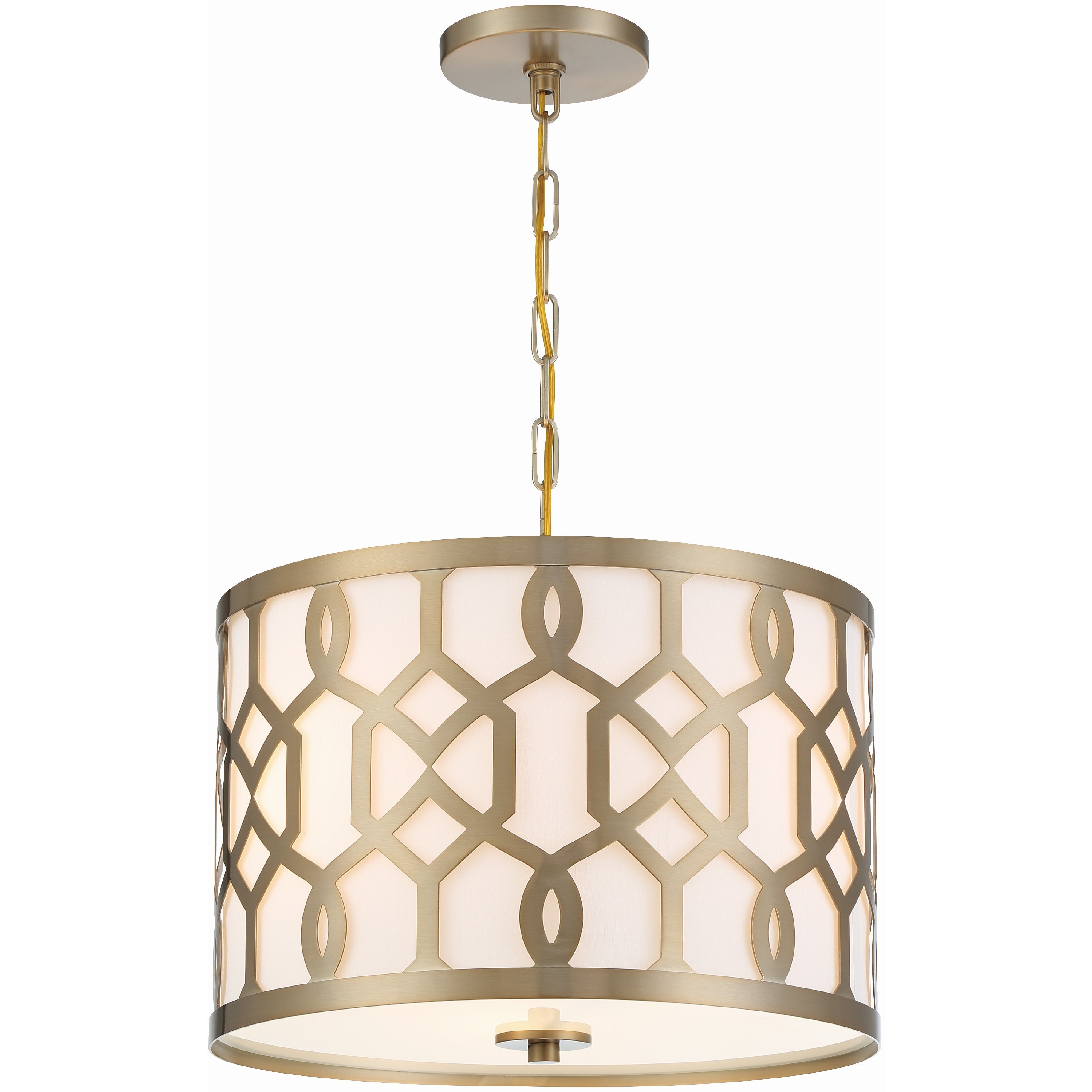 Jennings 3 Light 18.25 inch Aged Brass Pendant Ceiling Light