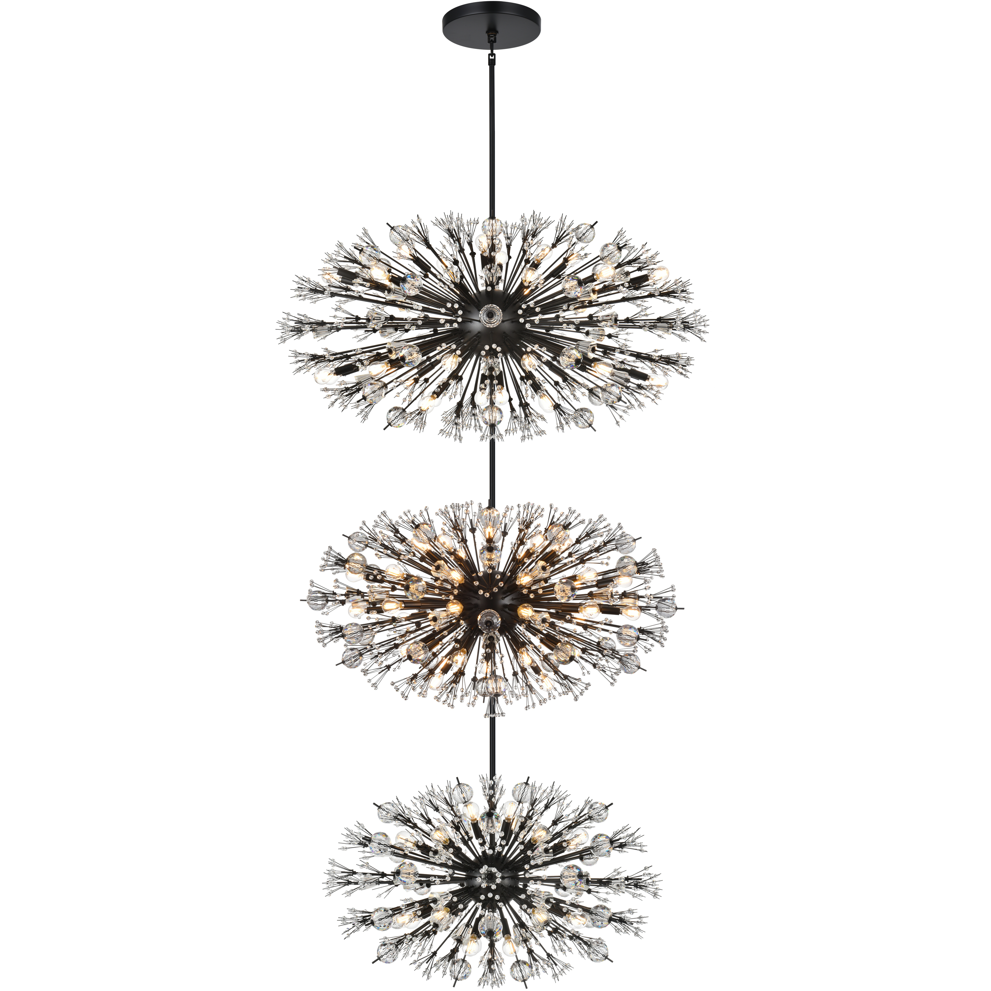 Vera 100 Light 25.5 inch Black Chandelier Ceiling Light