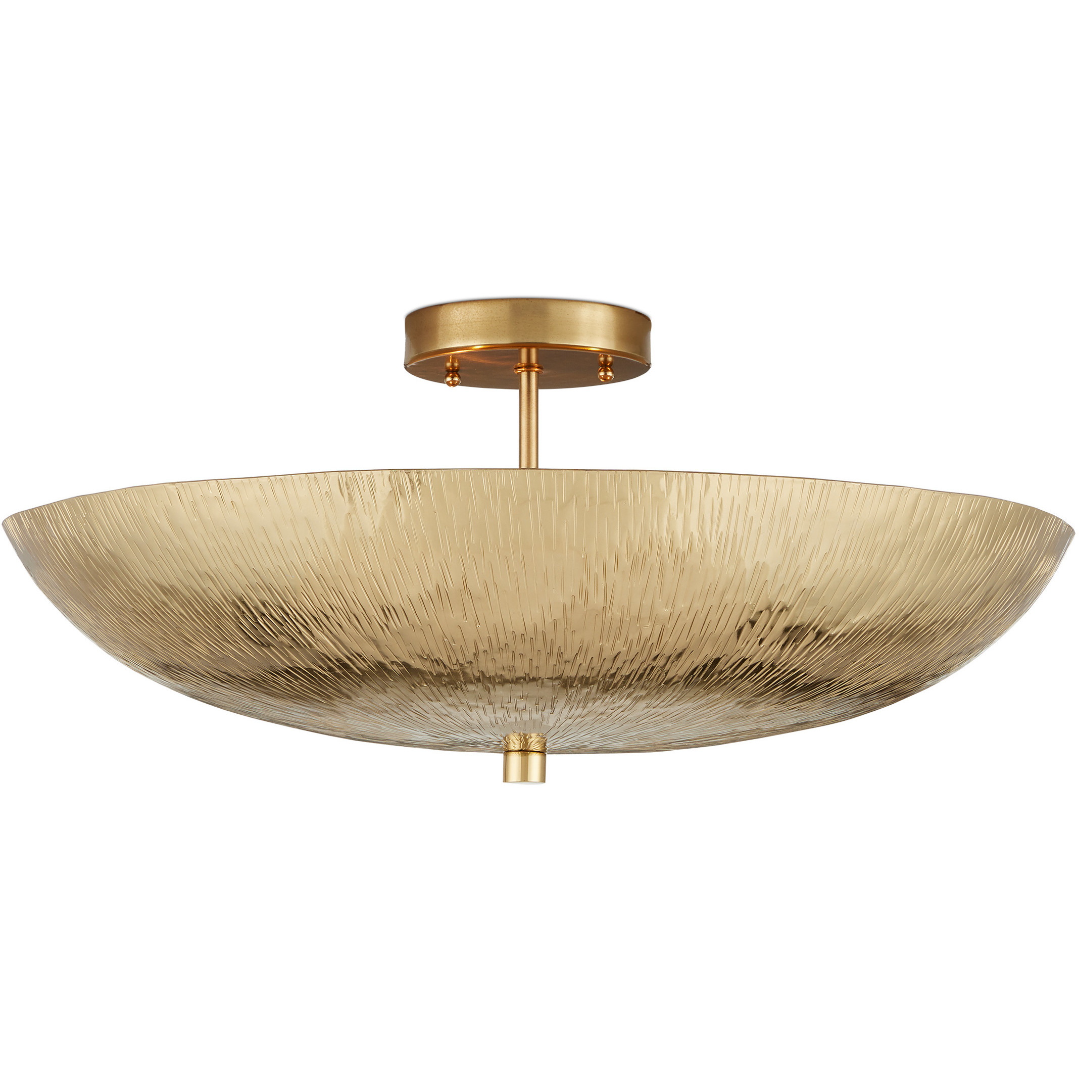 Origo 3 Light 24 inch Brass Semi-Flush Mount Ceiling Light