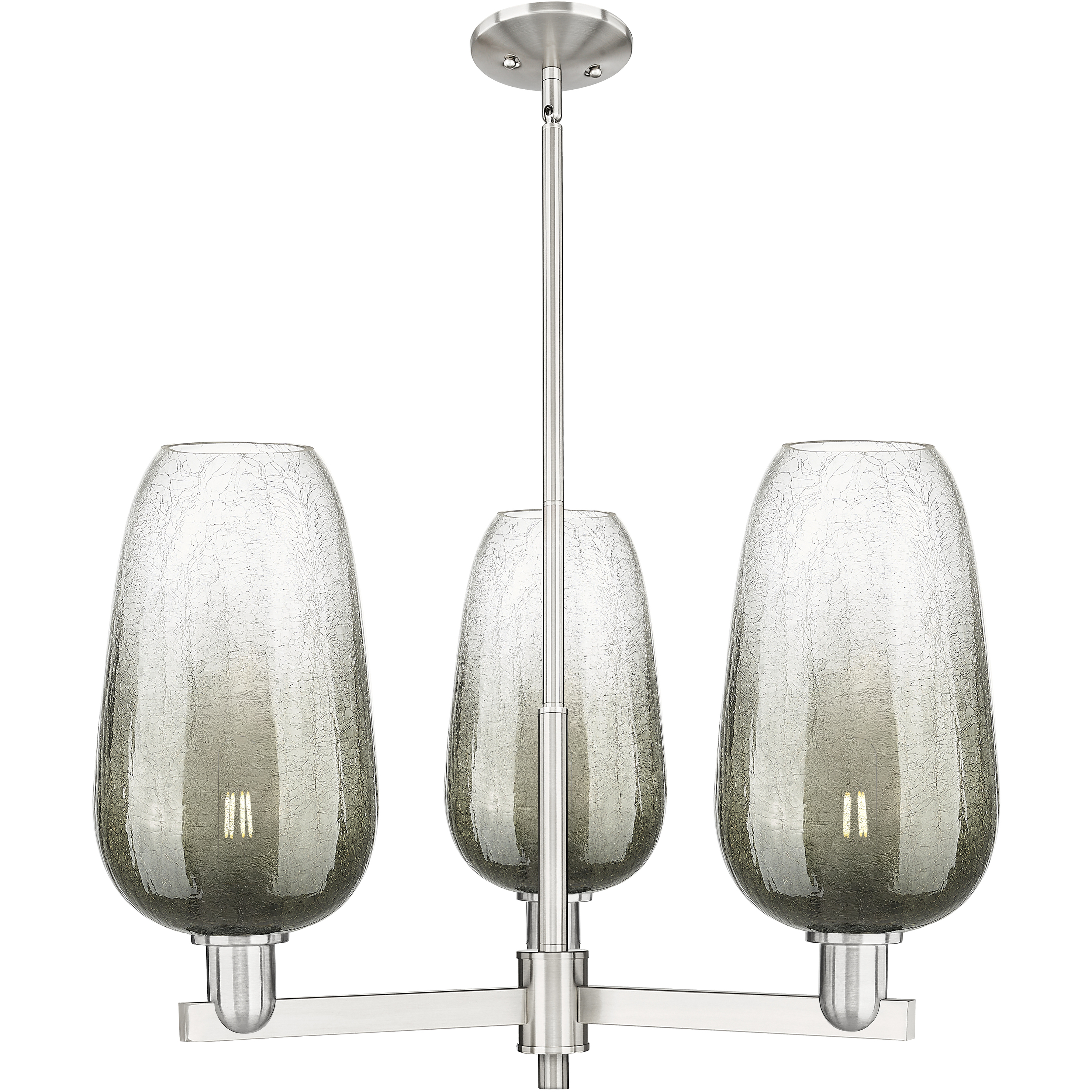 Brookhaven Flute 3 Light 17.63 inch Satin Nickel Chandelier Ceiling Light in Slate Glass