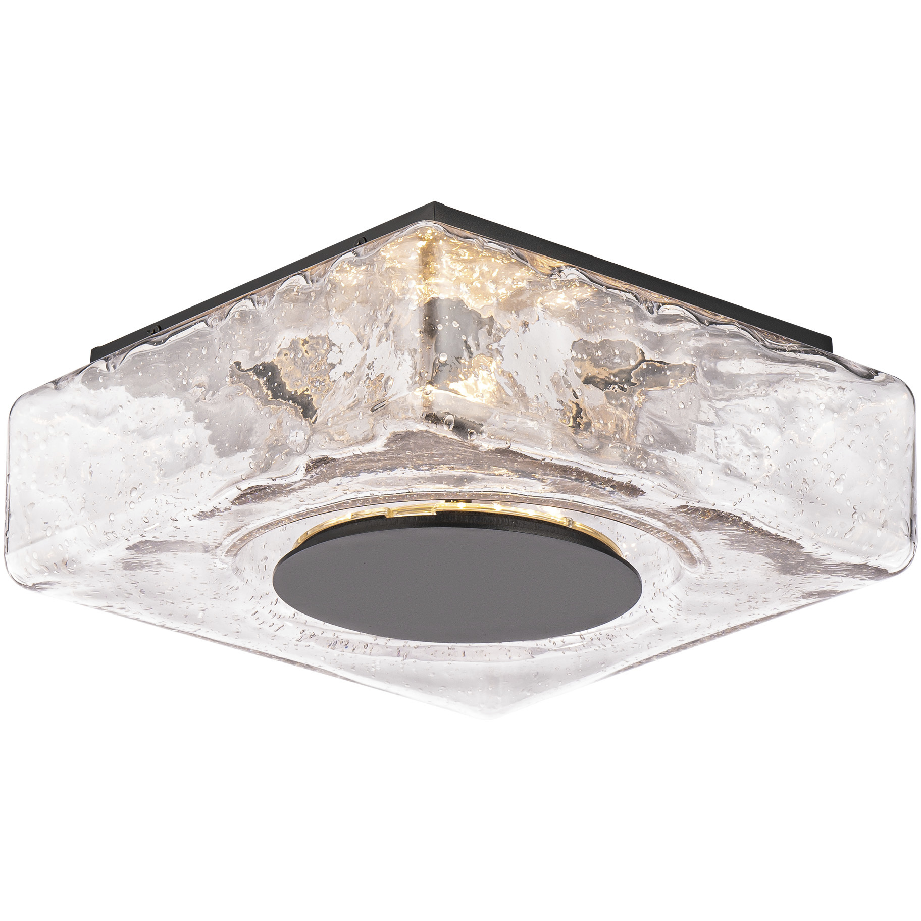 Cuboid LED 10 inch Black Flush Mount Ceiling Light in 3000K, dweLED