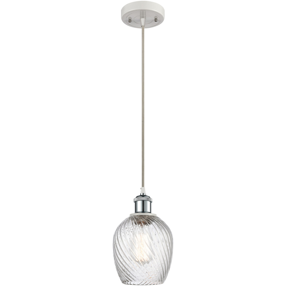 Ballston Salina LED 5 inch White and Polished Chrome Mini Pendant Ceiling Light, Ballston