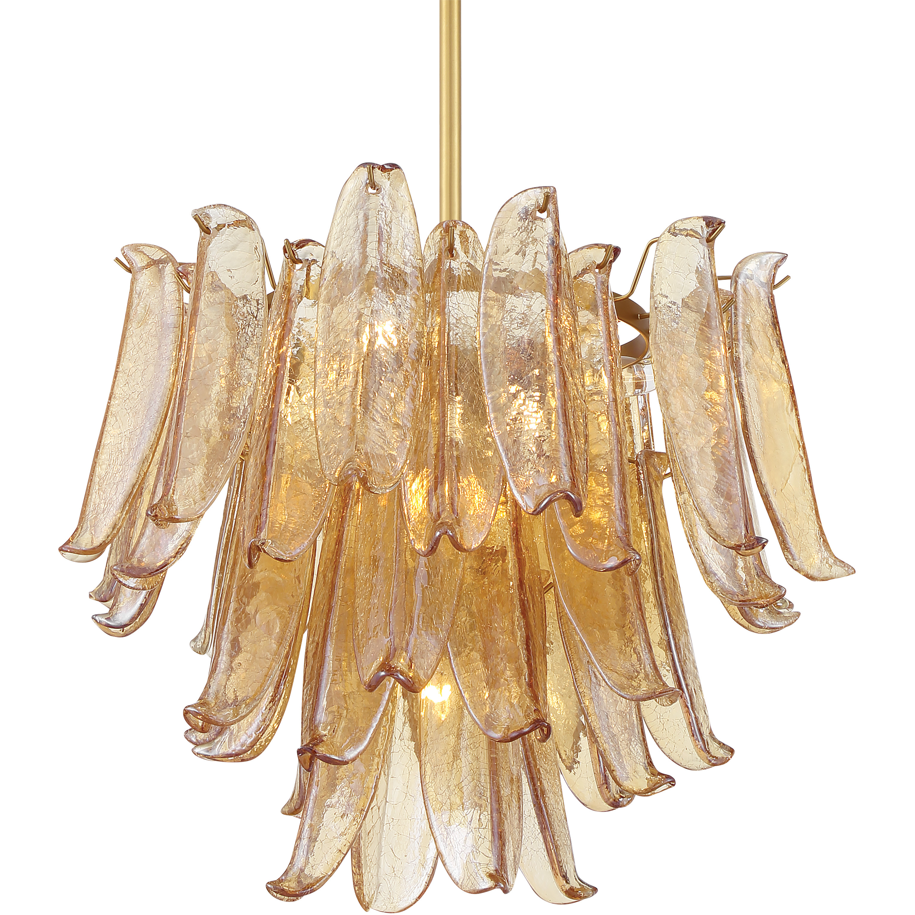 Regent 9 Light 23 inch Legacy Brass Chandelier Ceiling Light in Amber Crackled Glass