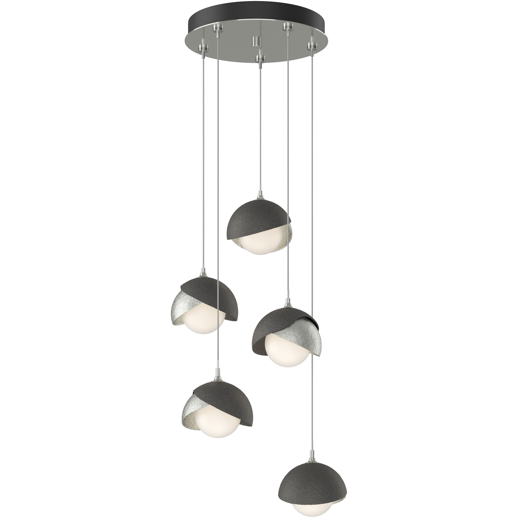 Brooklyn 5 Light 16 inch Sterling with Natural Iron Pendant Ceiling Light in Sterling/Natural Iron, Long