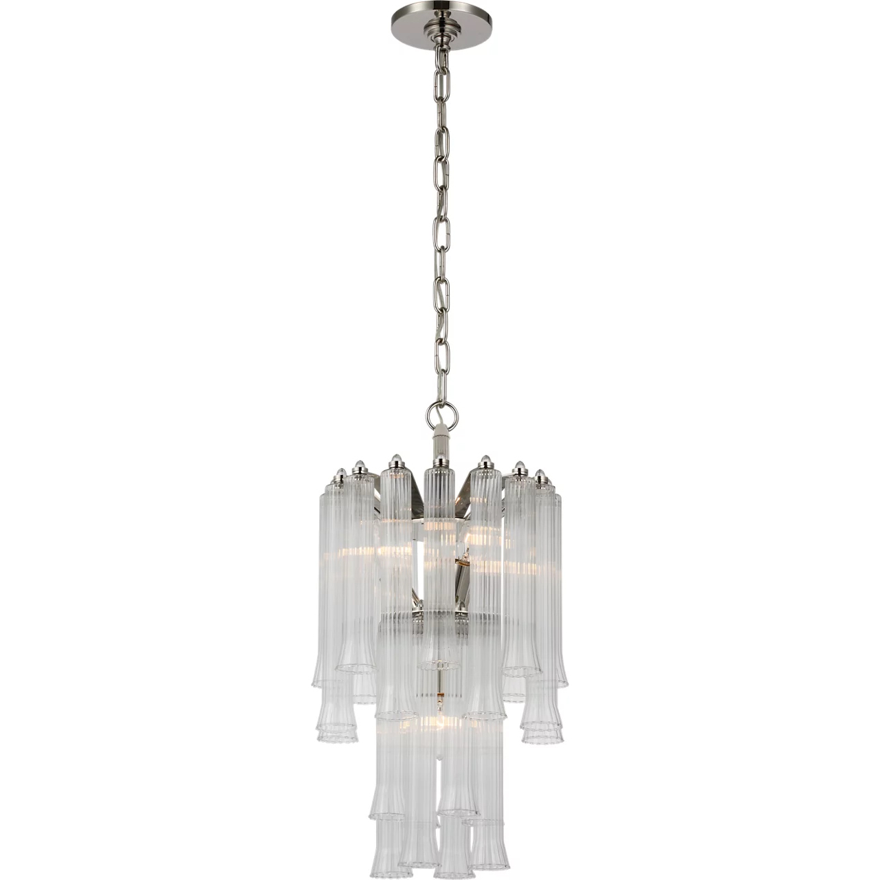 Julie Neill Lorelei LED 12 inch Polished Nickel Waterfall Chandelier Ceiling Light, Petite