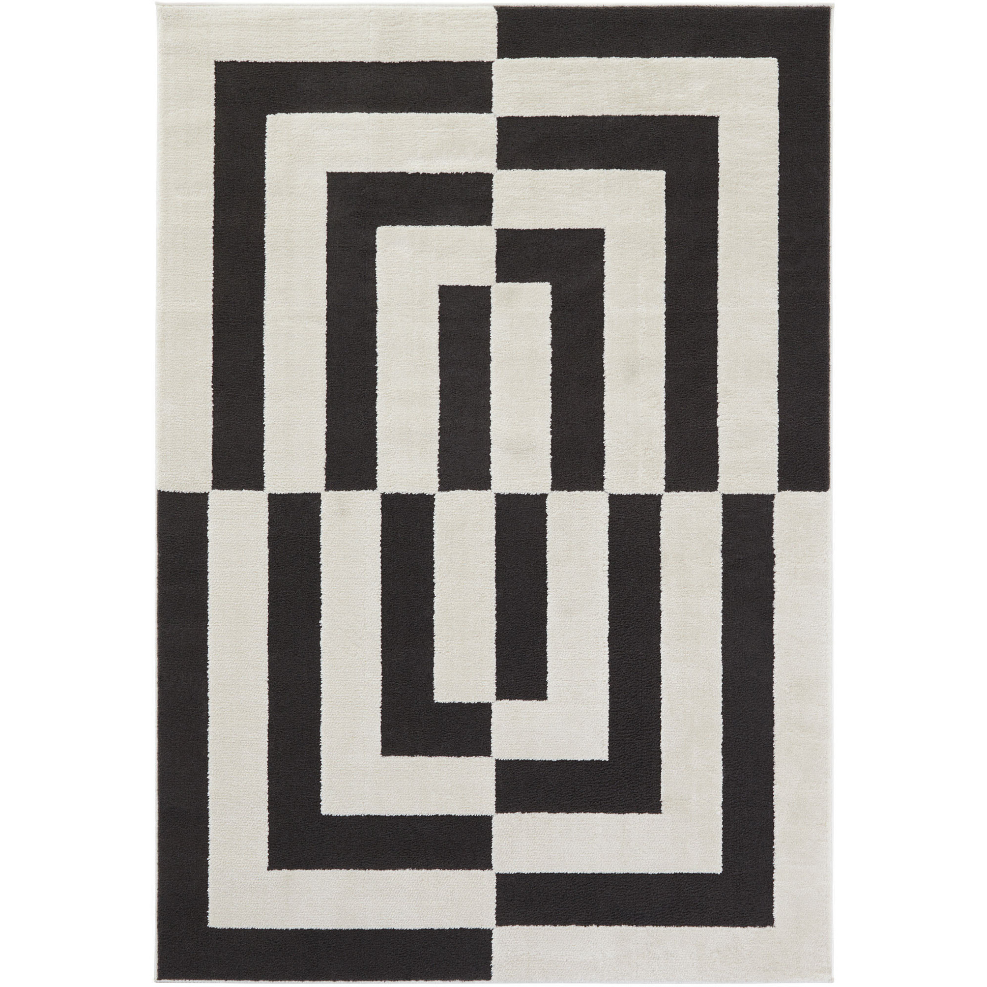 Optika 130 X 94 inch Black/White Rug in 8 x 11