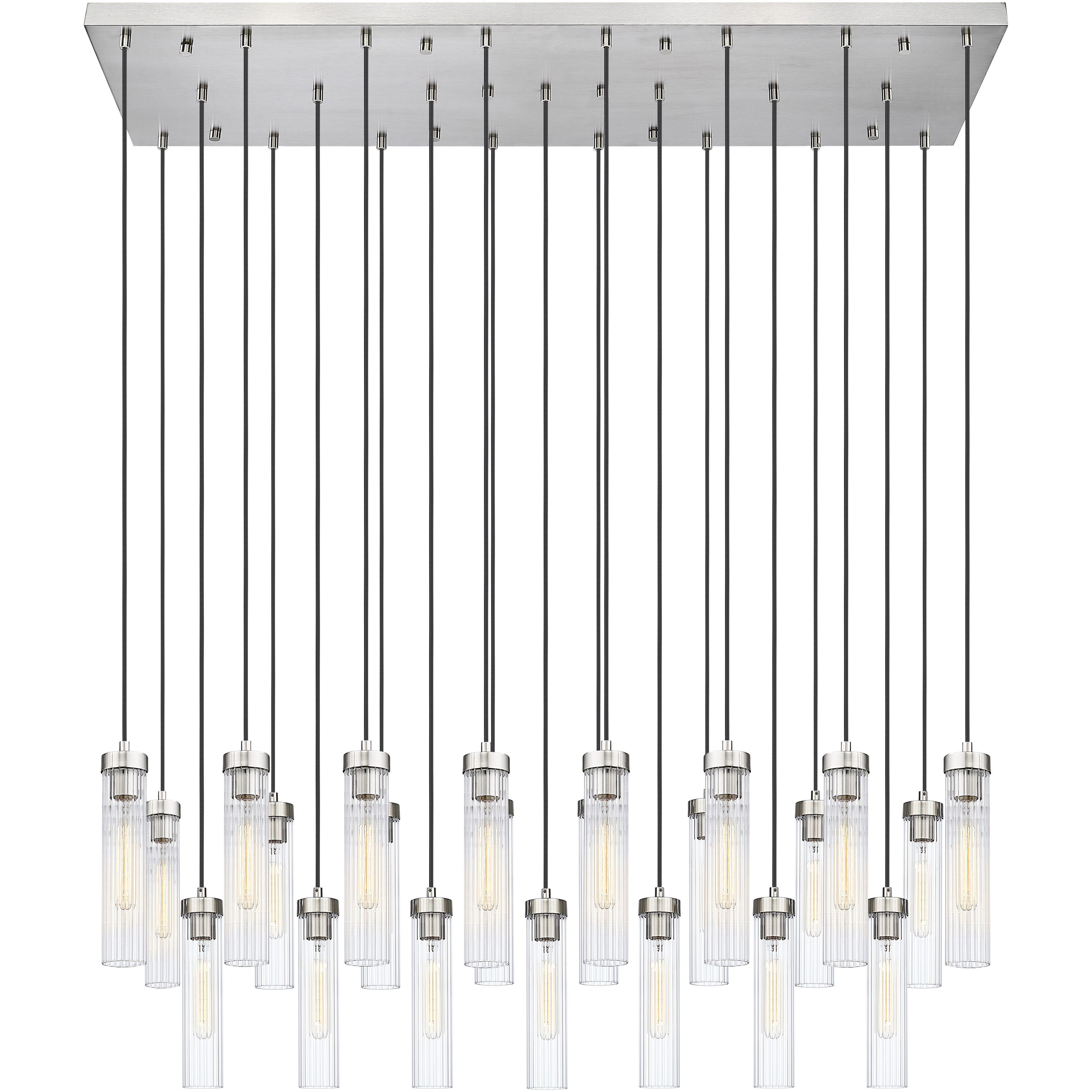 Beau 23 Light 54 inch Brushed Nickel Linear Chandelier Ceiling Light