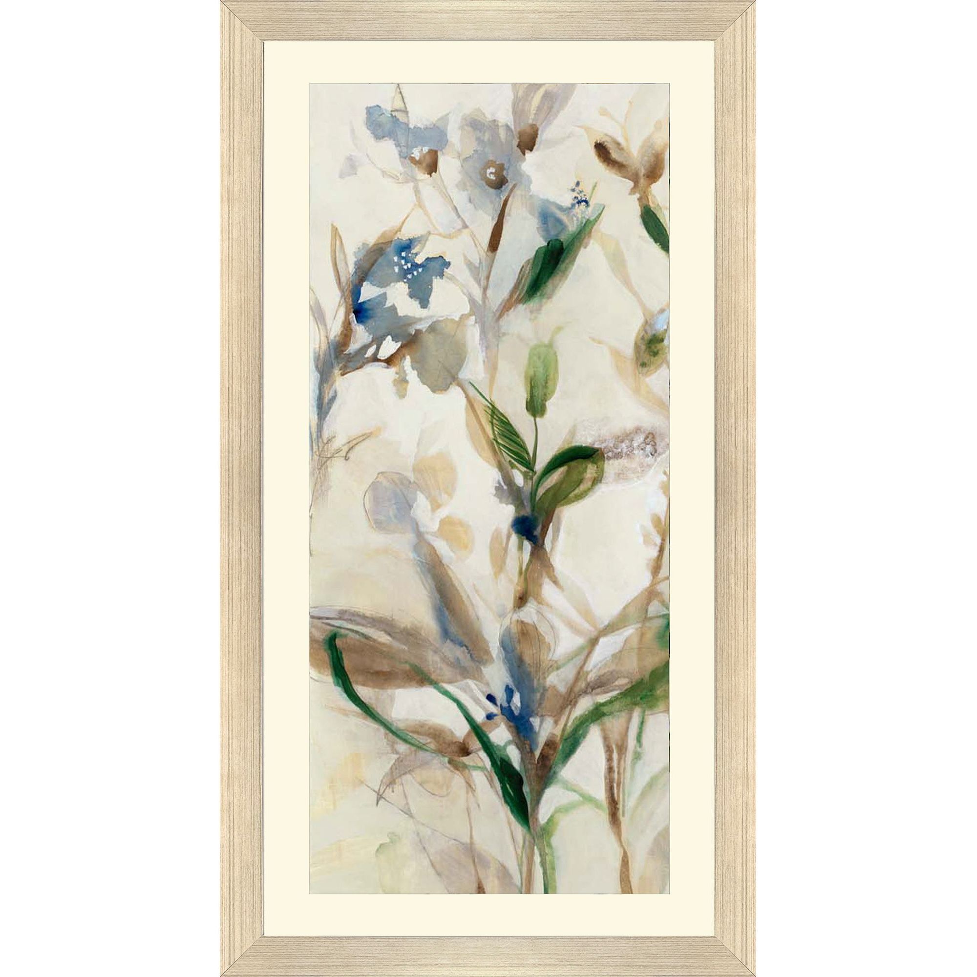 Wild Grasses Blue and Brown and Green and Multi Framed Art