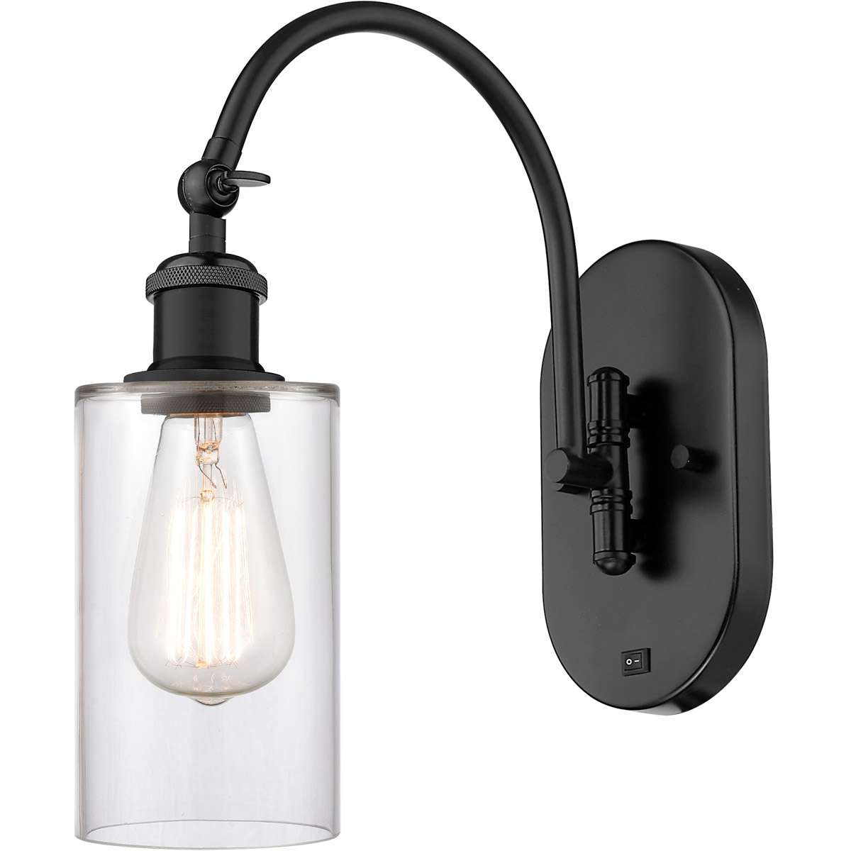 Ballston Clymer LED 5.3 inch Matte Black Sconce Wall Light in Clear Glass