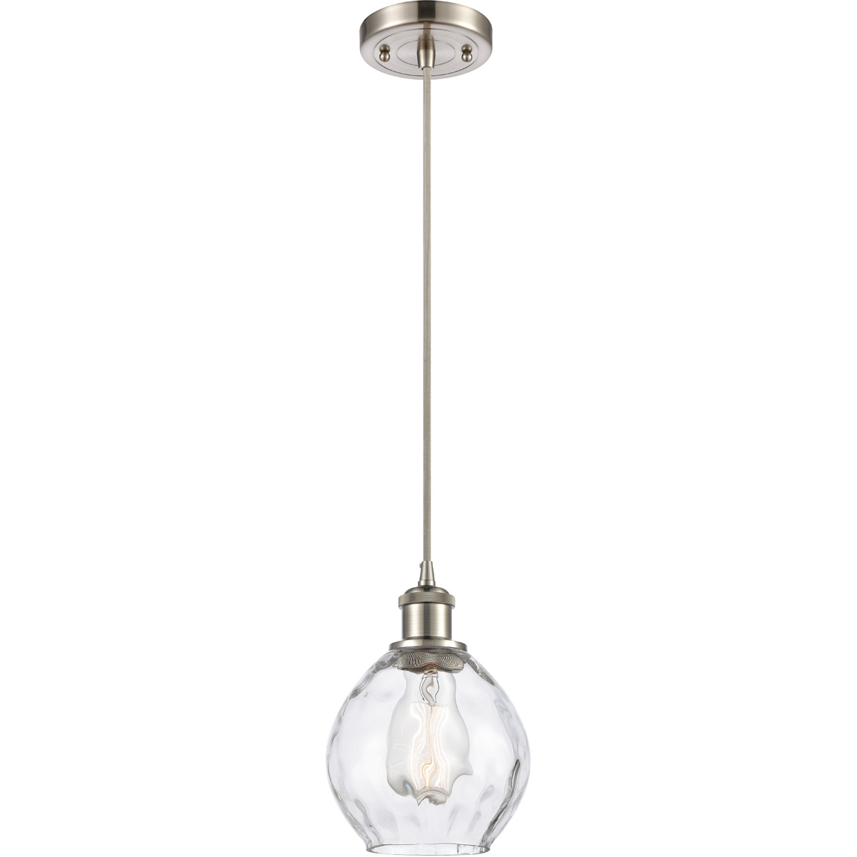 Ballston Small Waverly 1 Light 6 inch Brushed Satin Nickel Mini Pendant Ceiling Light, Ballston