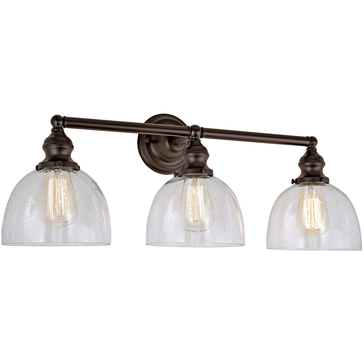 Union Square Madison 3 Light 27 inch Oil Rubbed Bronze Bathroom Wall Sconce Wall Light in Clear Bubble Glass