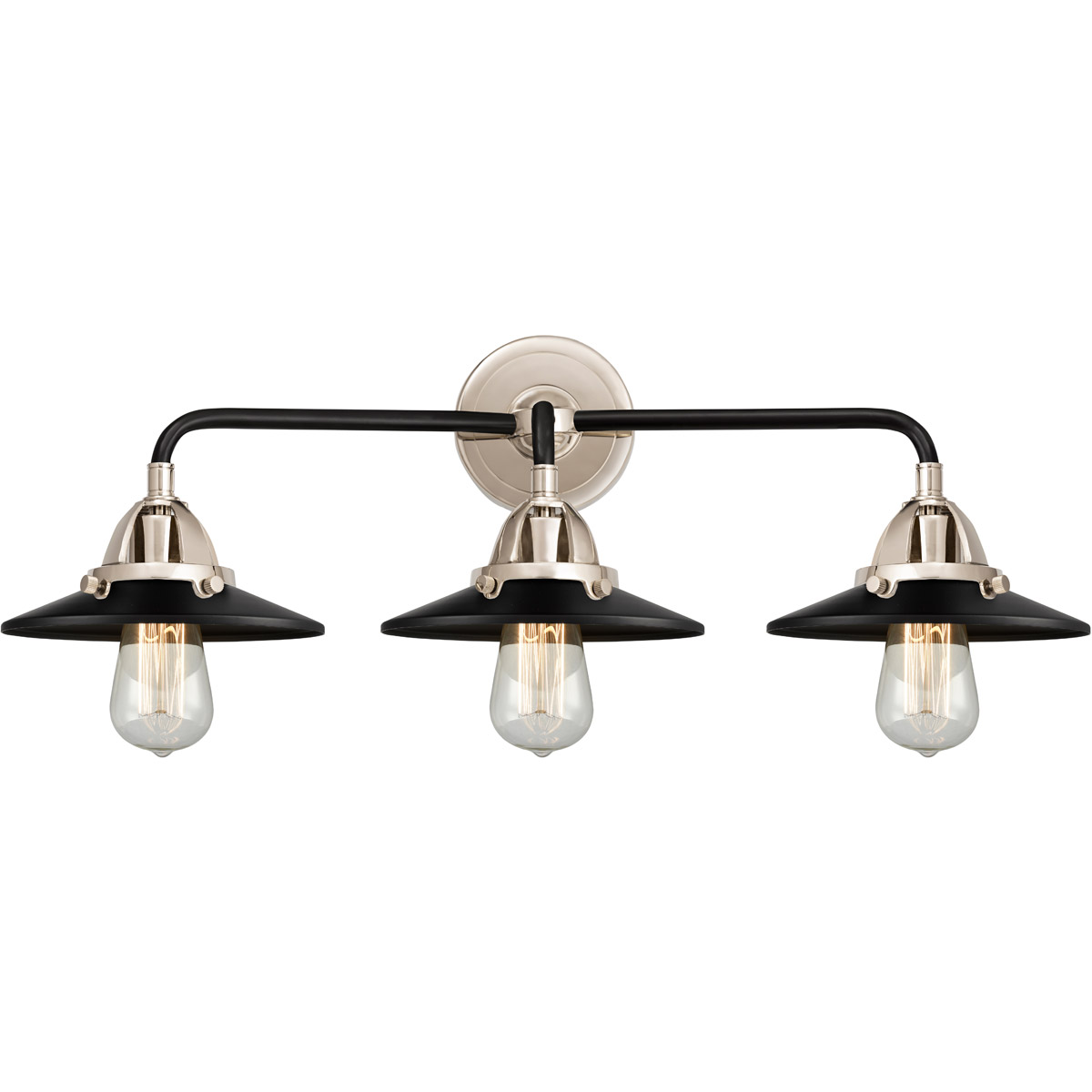 Nouveau 2 Railroad LED 26 inch Brushed Satin Nickel Bath Vanity Light Wall Light in Matte Black