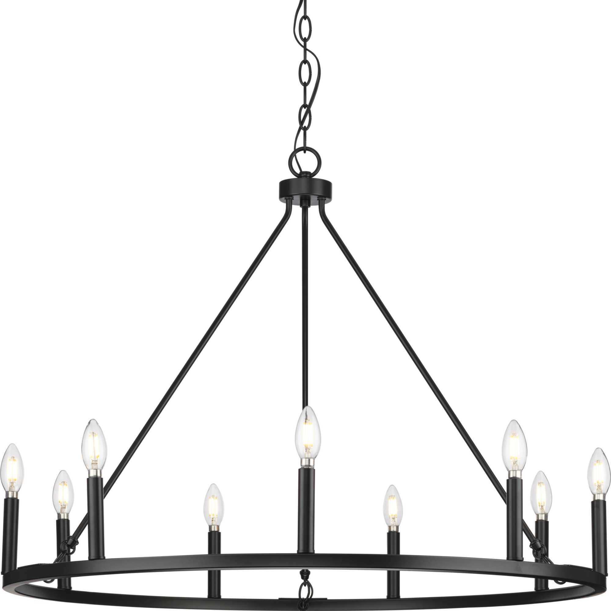 Gilliam 9 Light 35.5 inch Matte Black Chandelier Ceiling Light