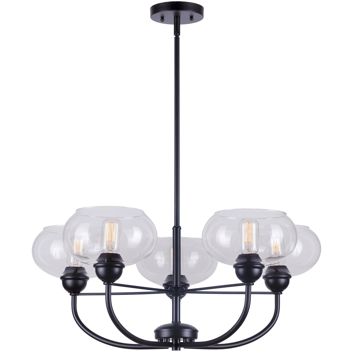 Cameron 5 Light 28.25 inch Black Chandelier Ceiling Light