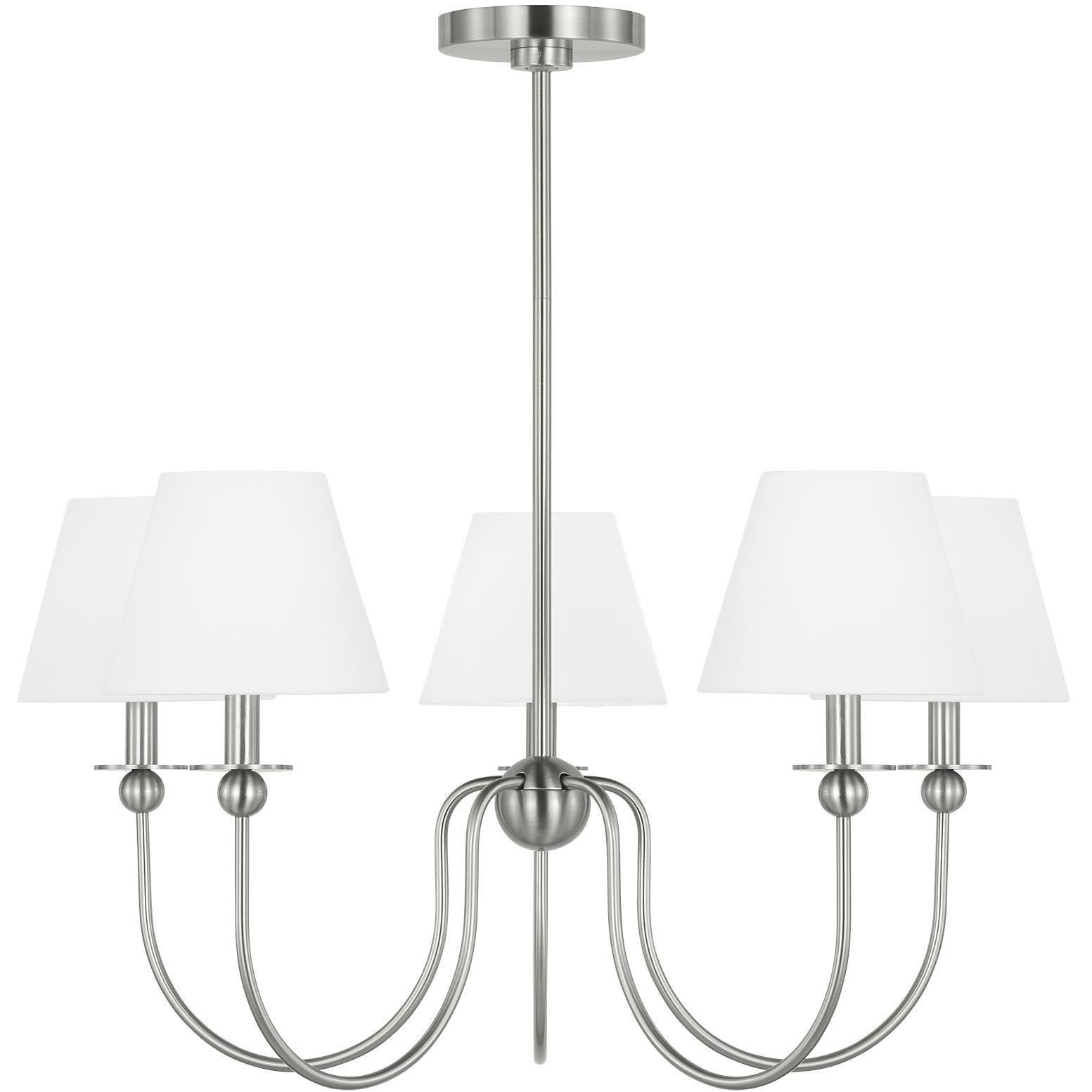 Drew & Jonathan Elsay 5 Light 29.75 inch Brushed Nickel Chandelier Ceiling Light, Medium