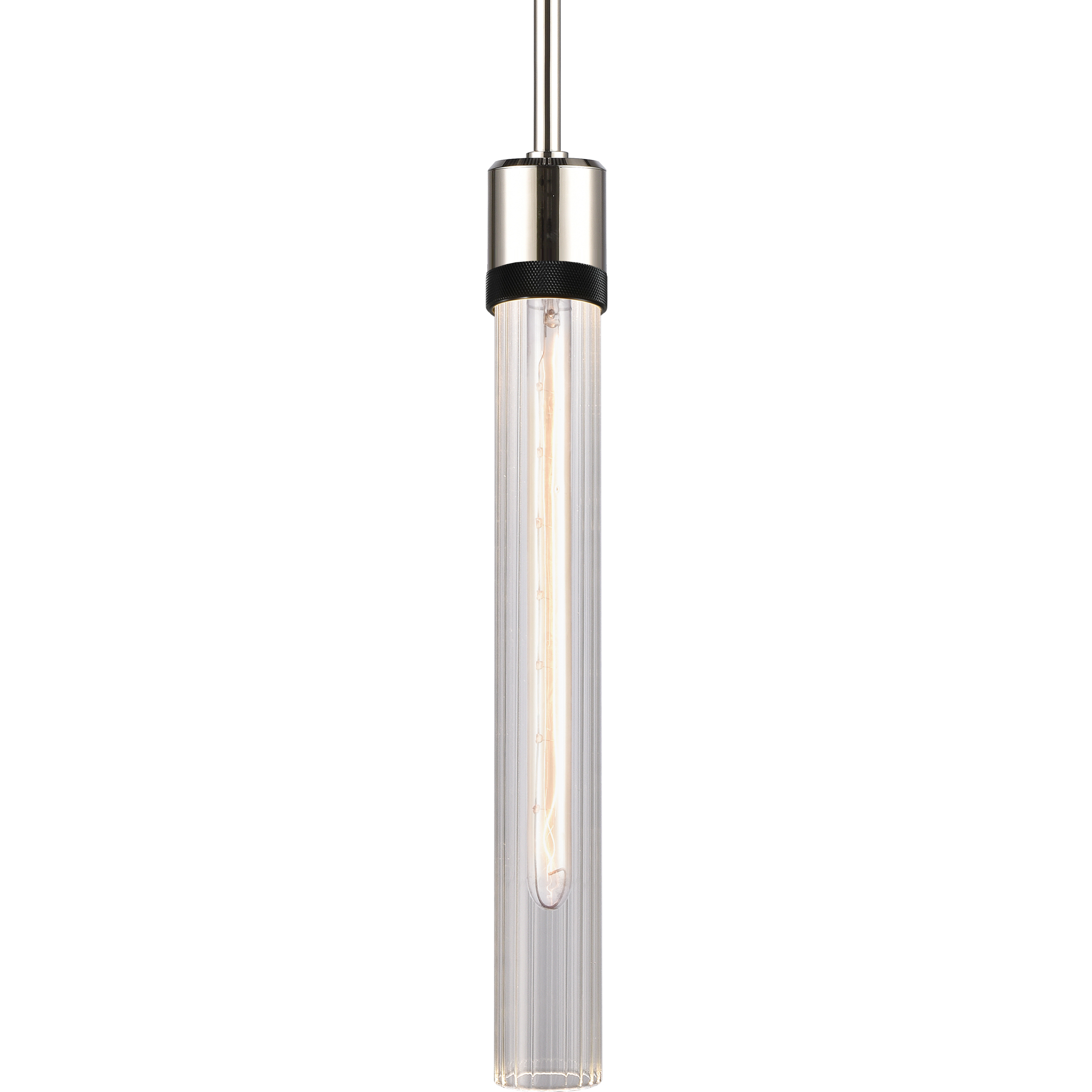 Zigrina 1 Light 5.13 inch Polished Nickel with Satin Brushed Black Pendant Ceiling Light