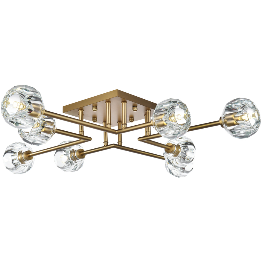Eren 8 Light 31 inch Satin Gold Flush Mount Ceiling Light