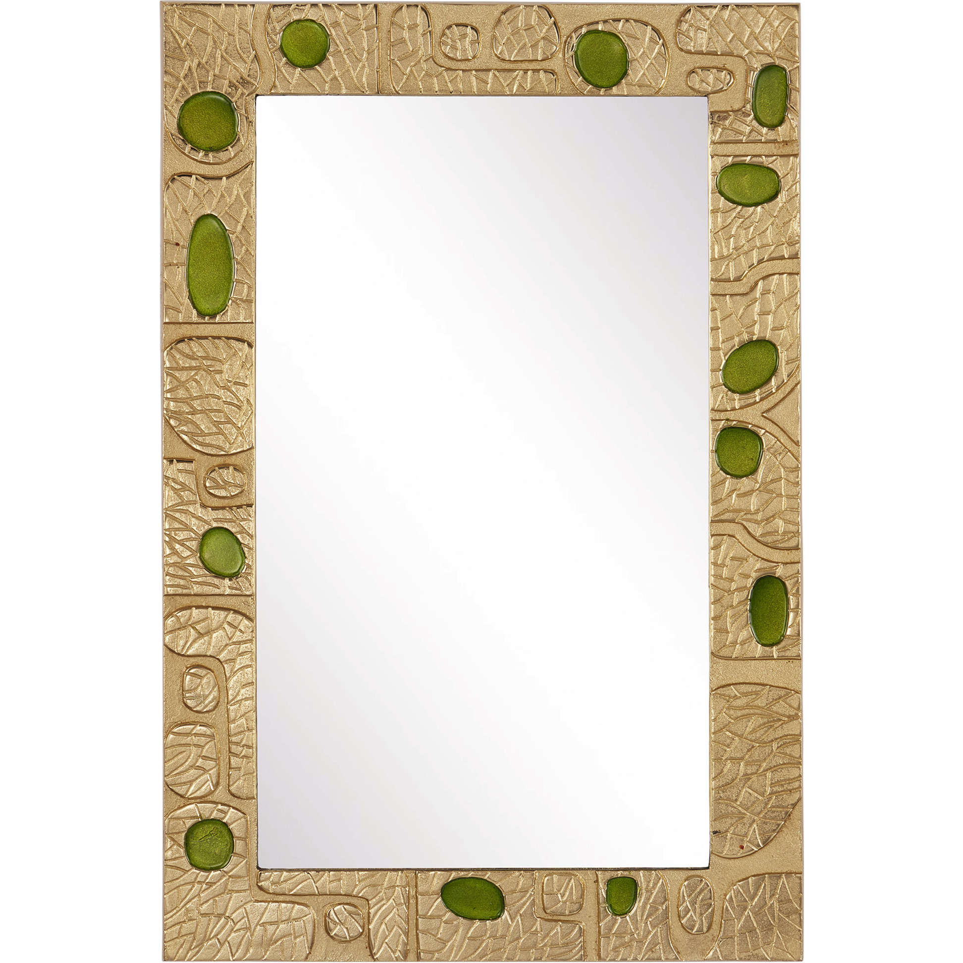 Beau Monde 35.75 X 23.75 inch Gold and Green Mirror