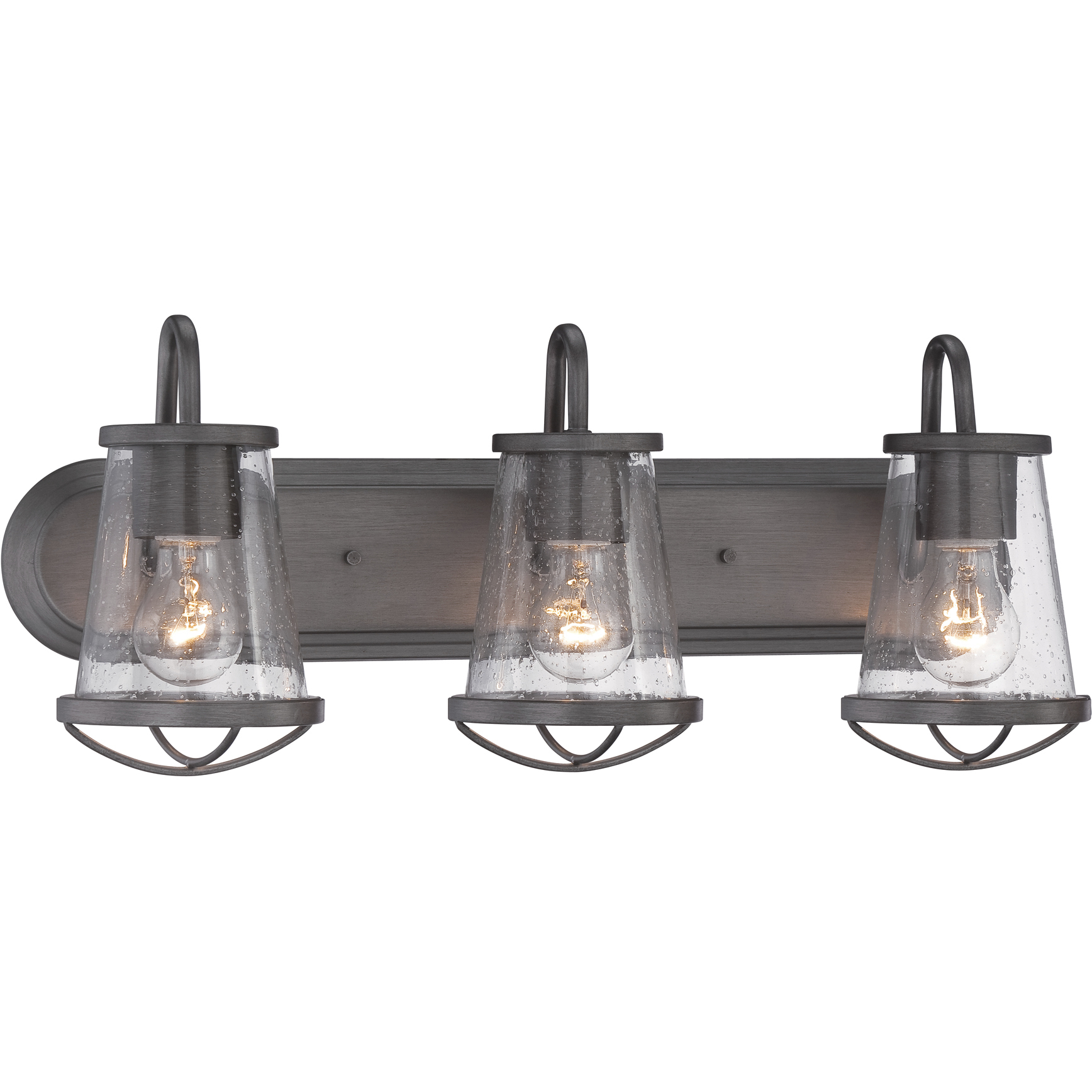Darby 3 Light 24 inch Weathered Iron Bath Bar Wall Light