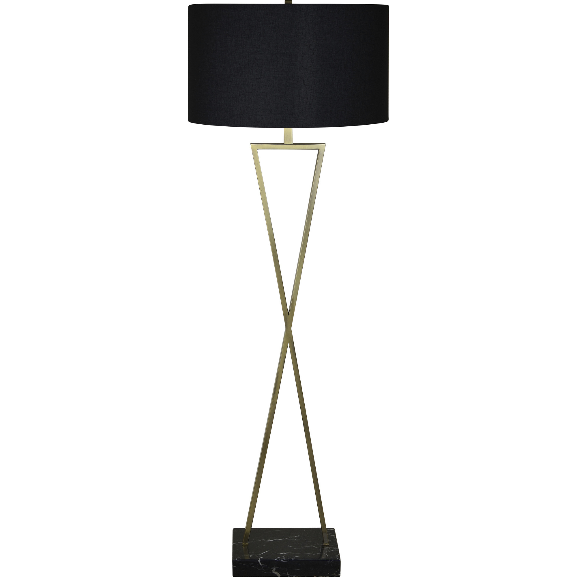 Marta 61.25 inch 100 watt Brass and Black Floor Lamp Portable Light