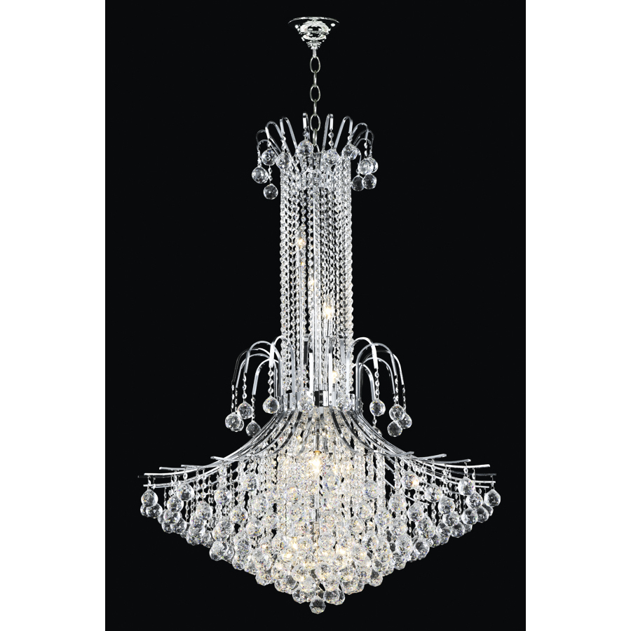 Cascade 14 Light 36 inch Silver Entry Chandelier Ceiling Light
